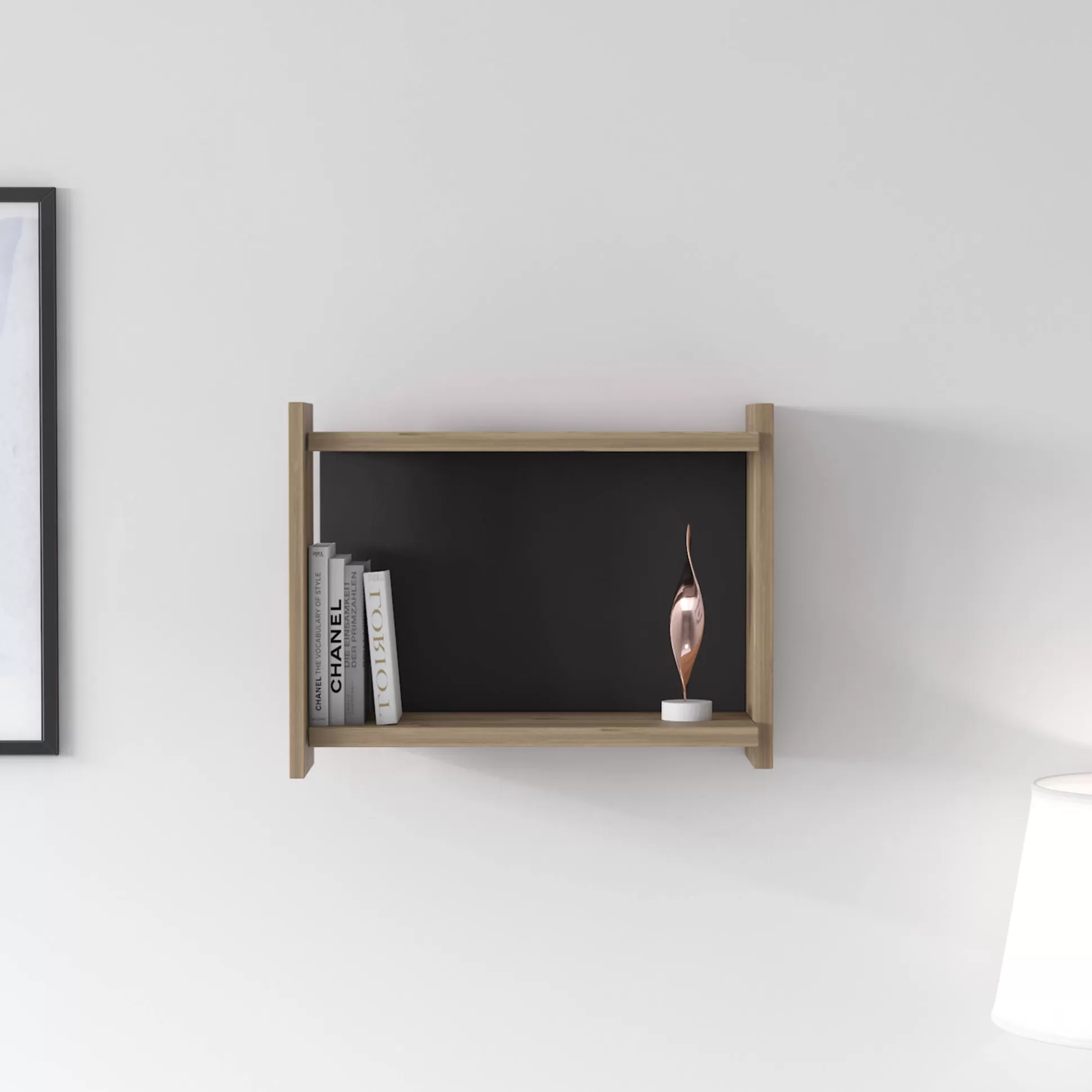 Dmora Librerie<Libreria pensile da parete, cm 45 x 51 x 35, colore e antracite