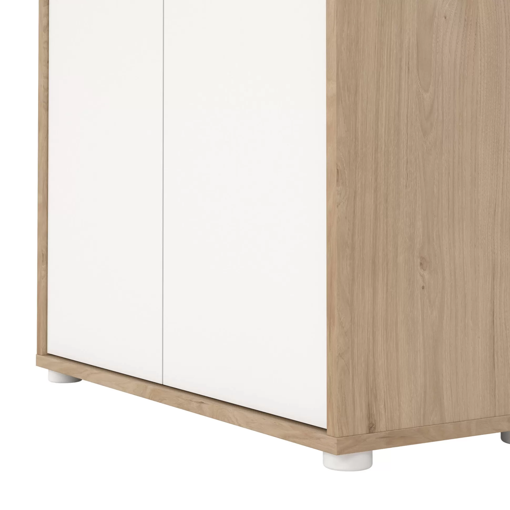 Dmora Librerie<Libreria Perrine, Scaffale da ufficio, Mobile portalibri, Biblioteca, 34x80 h124 cm, Rovere e Bianco