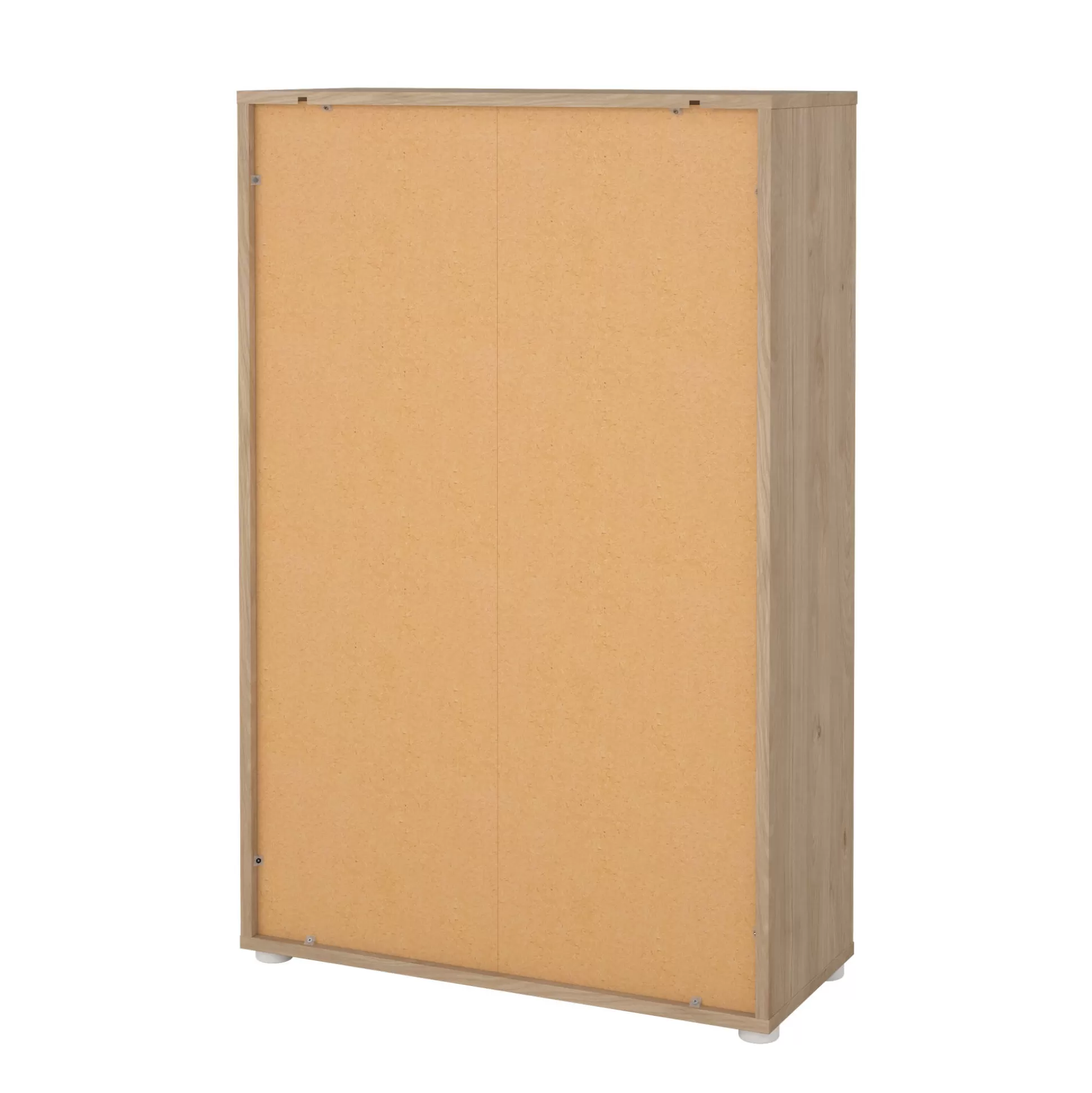 Dmora Librerie<Libreria Perrine, Scaffale da ufficio, Mobile portalibri, Biblioteca, 34x80 h124 cm, Rovere e Bianco