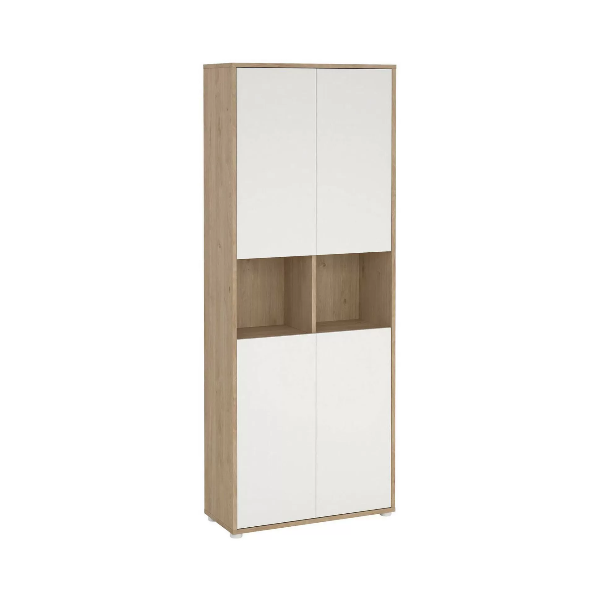 Dmora Librerie<Libreria Pierre, 34x80 h205 cm, Rovere e Bianco