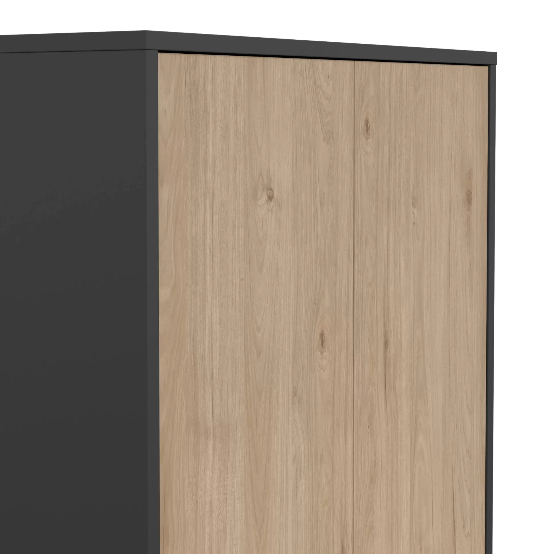 Dmora Librerie<Libreria Roseline, Scaffale da ufficio, Mobile portalibri, Biblioteca, 34x80 h205 cm, Rovere e Grigio