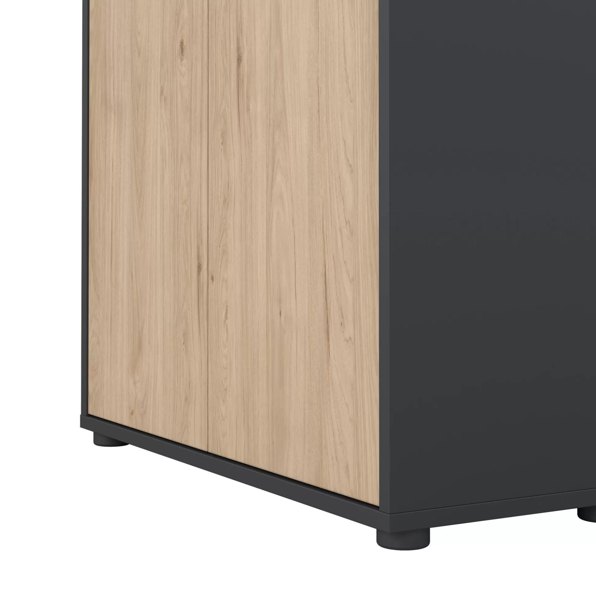 Dmora Librerie<Libreria Roseline, Scaffale da ufficio, Mobile portalibri, Biblioteca, 34x80 h205 cm, Rovere e Grigio