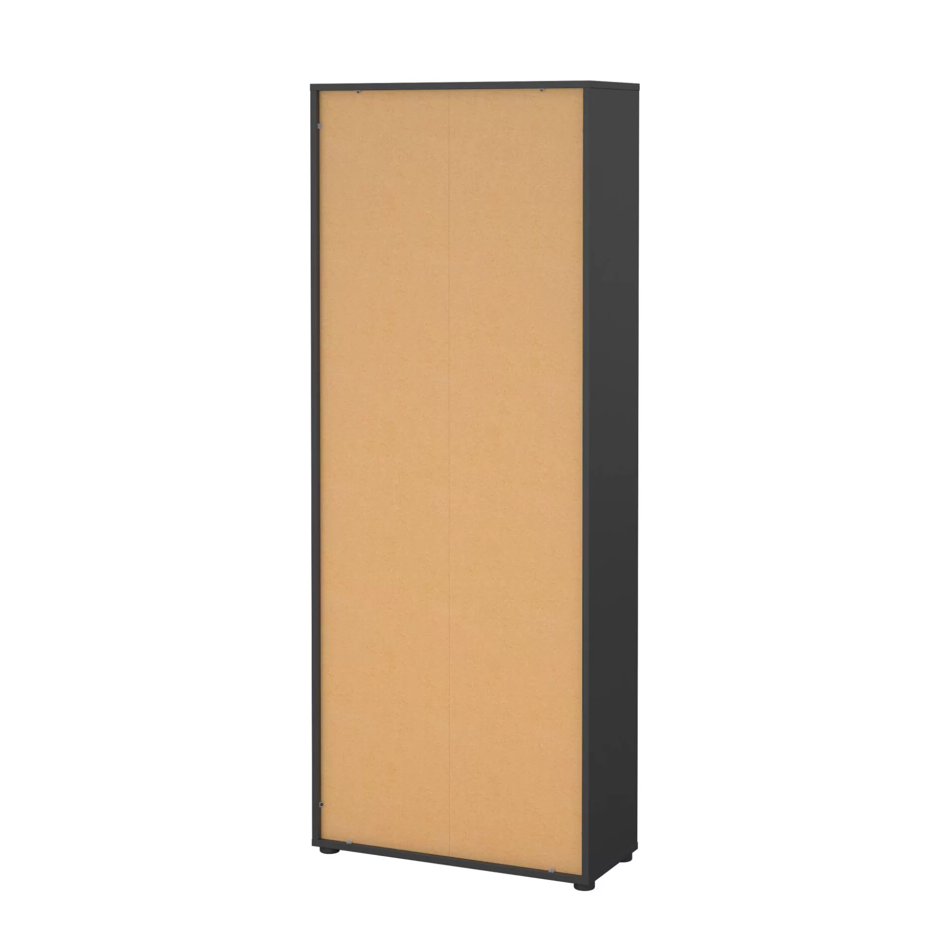 Dmora Librerie<Libreria Roseline, Scaffale da ufficio, Mobile portalibri, Biblioteca, 34x80 h205 cm, Rovere e Grigio