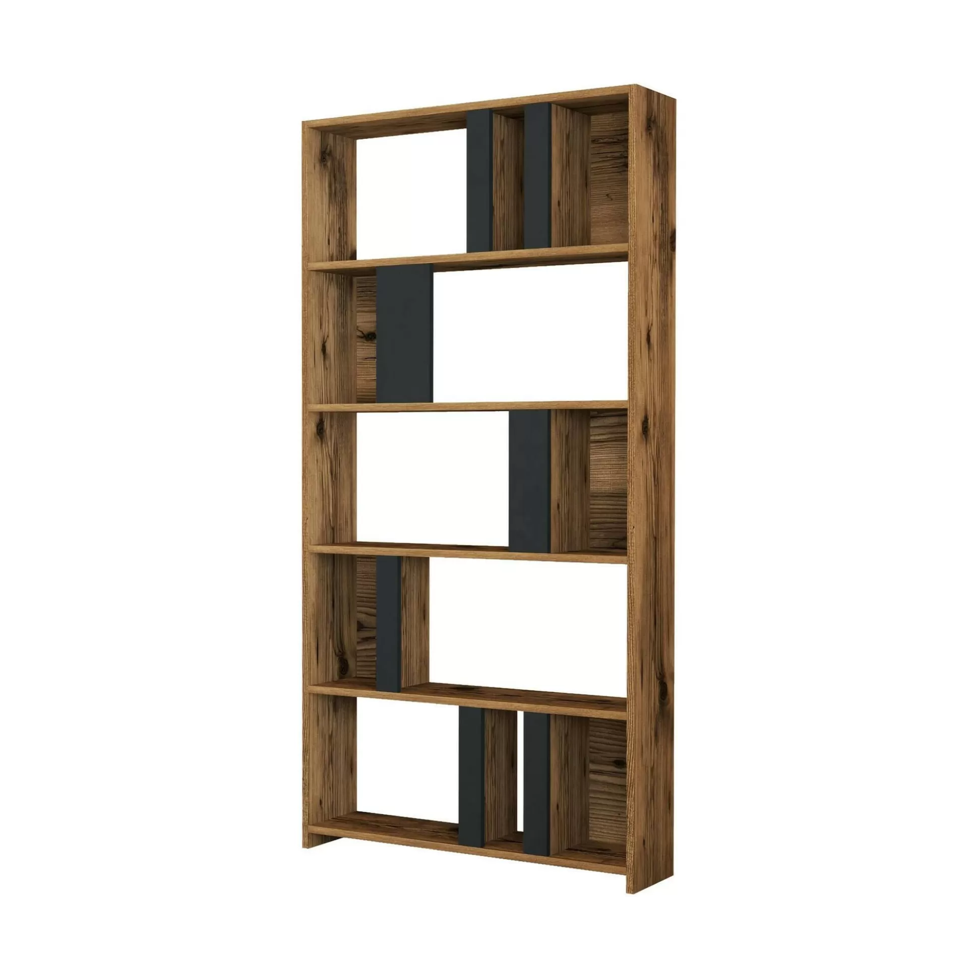 Dmora Librerie<Libreria Scapolita, 90x20h180 cm, Noce e Antracite