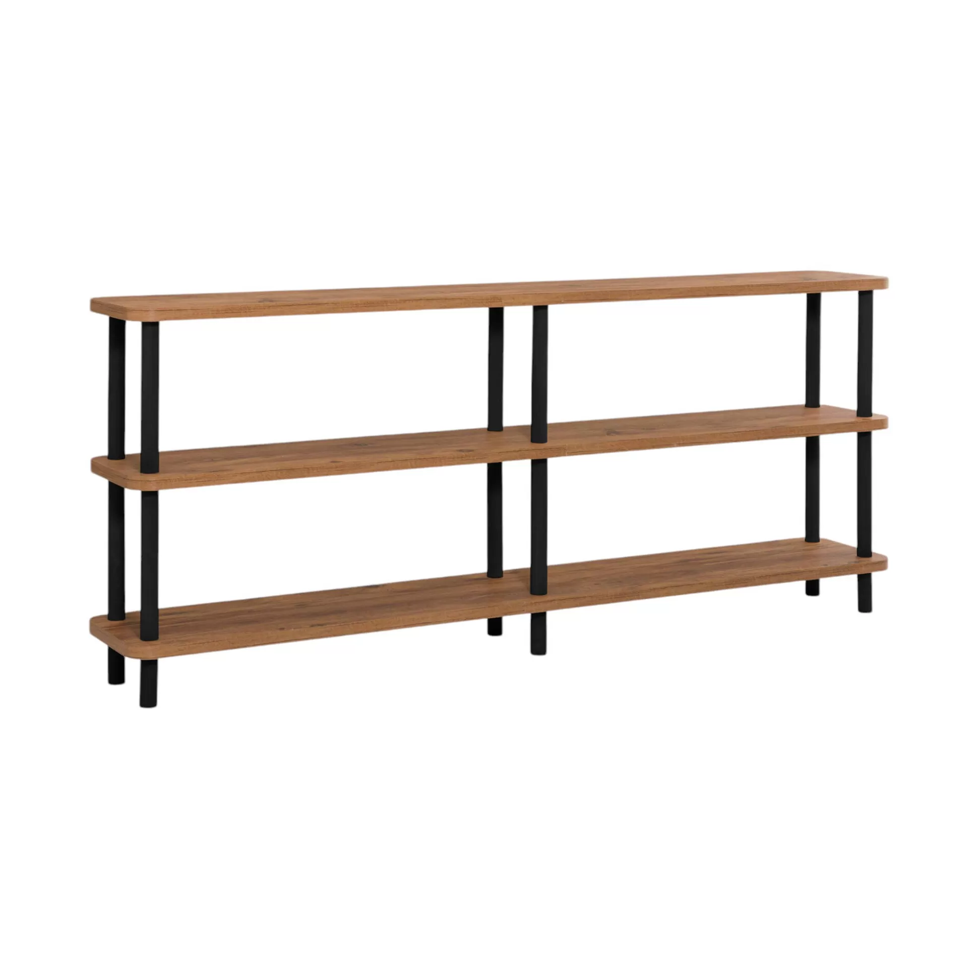 Dmora Librerie<Libreria Thuja, 180x35 h75 cm, Nero e Quercia