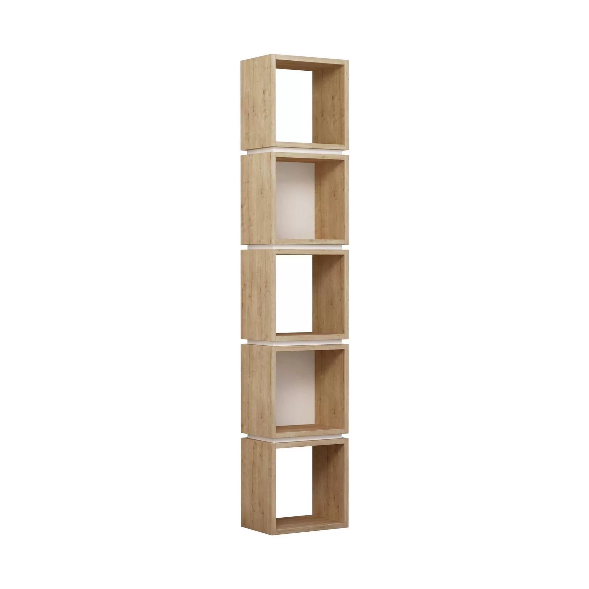 Dmora Librerie<Libreria Tomas, 32x22 h167 cm, Quercia e Bianco