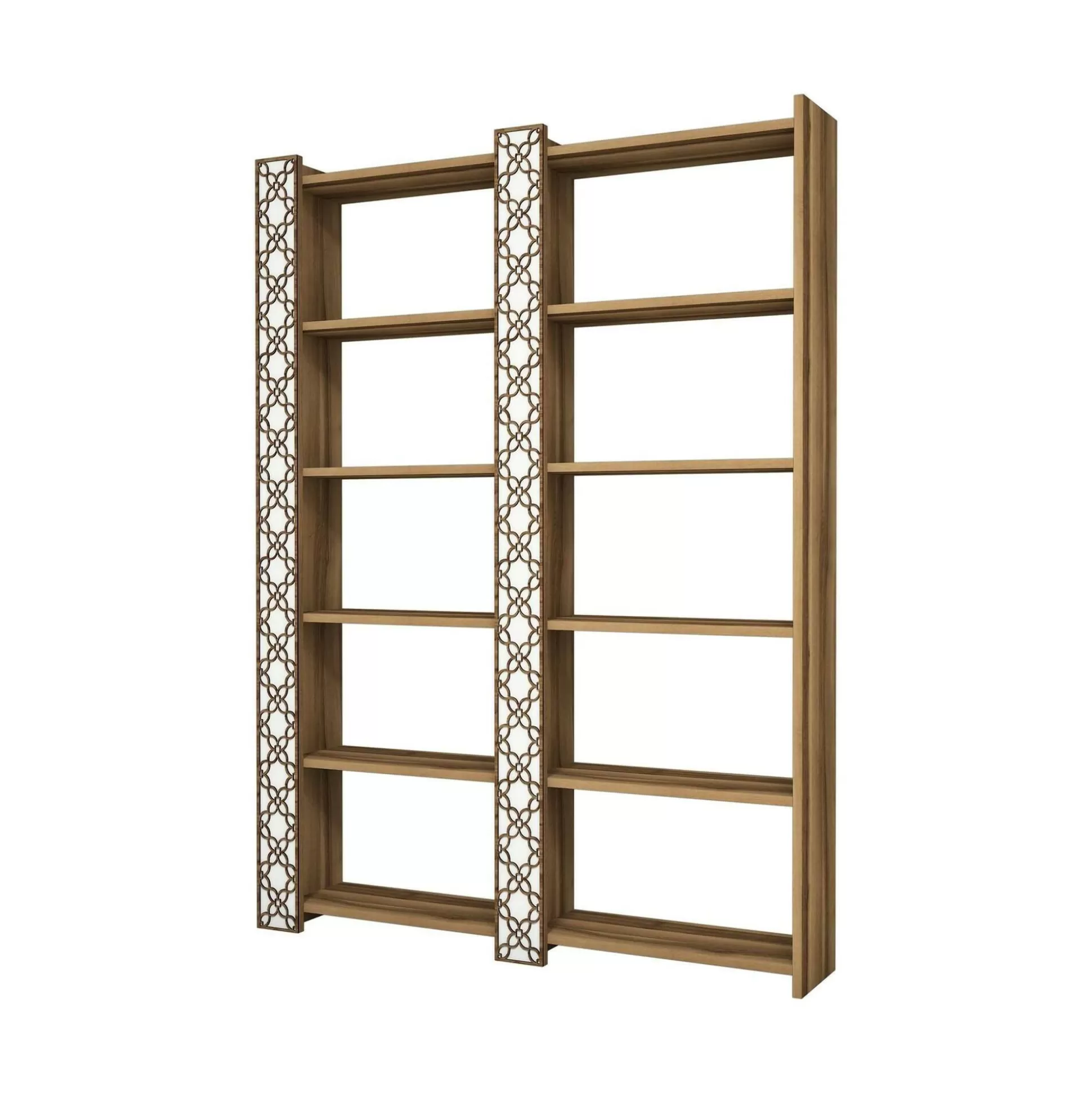 Dmora Librerie<Libreria Vele, Noce e Bianco, 125x24h170 cm