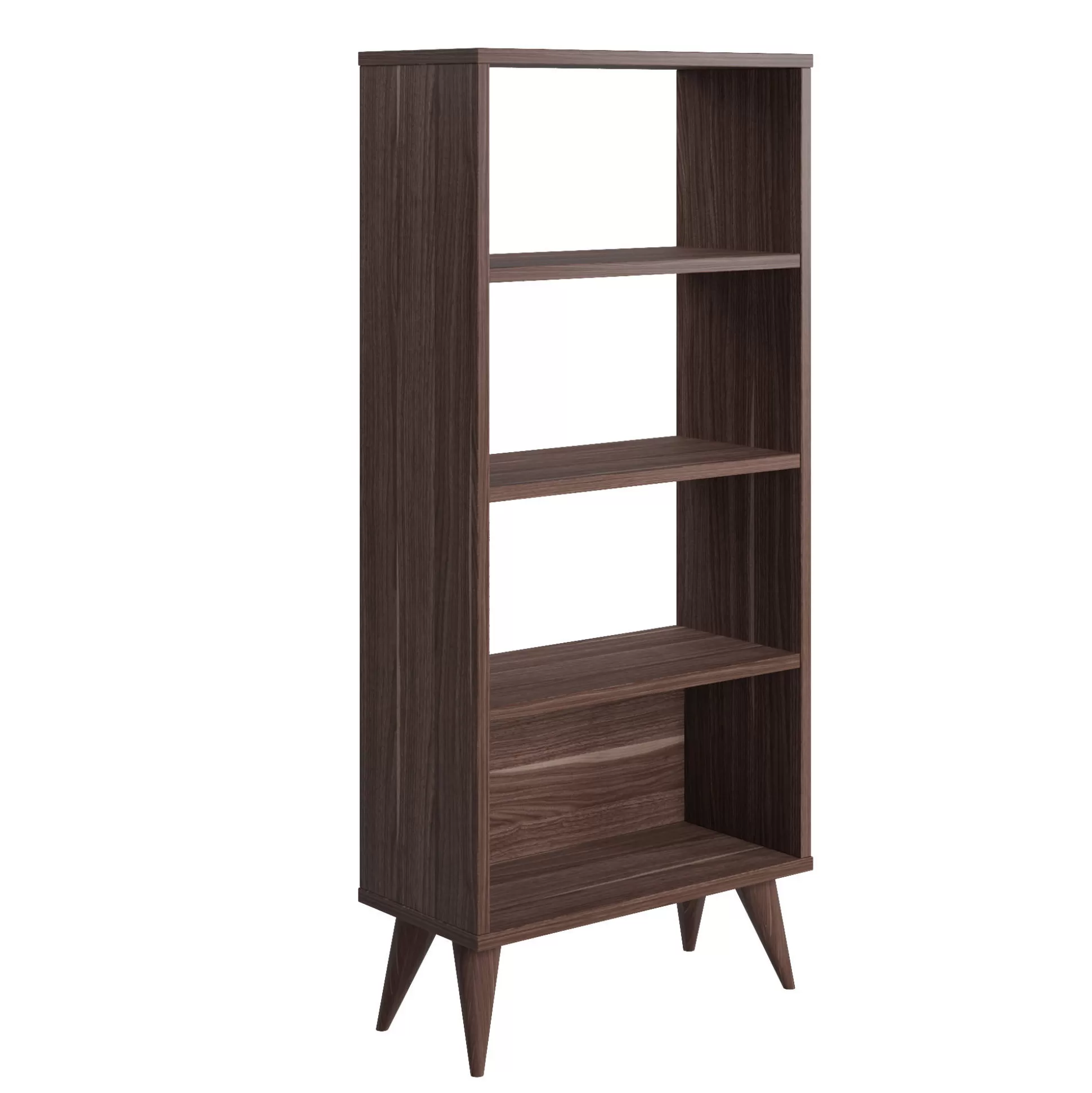 Dmora Librerie<Libreria verticale con quattro scomparti, cm 54 x 25 x 121, colore