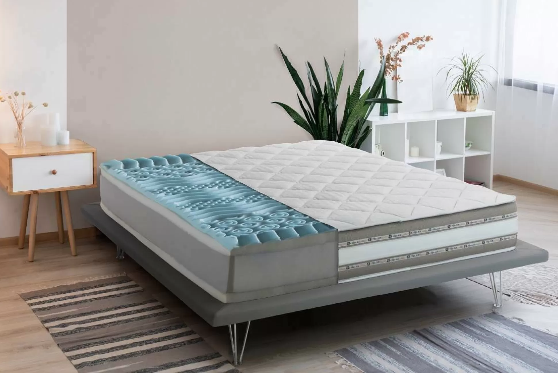 Dmora Materassi Singoli<Materasso singolo Assi, Anti acaro e Anallergico, Cm 80x190h27