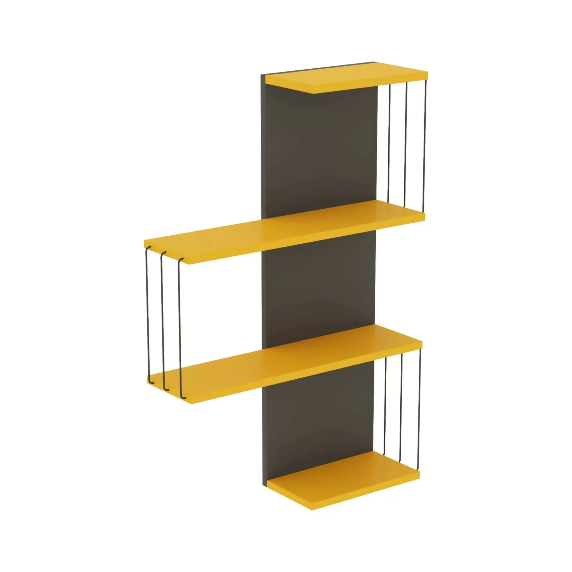 Dmora Mensole<Mensola Batilda, 64x19h96 cm, Antracite e Giallo
