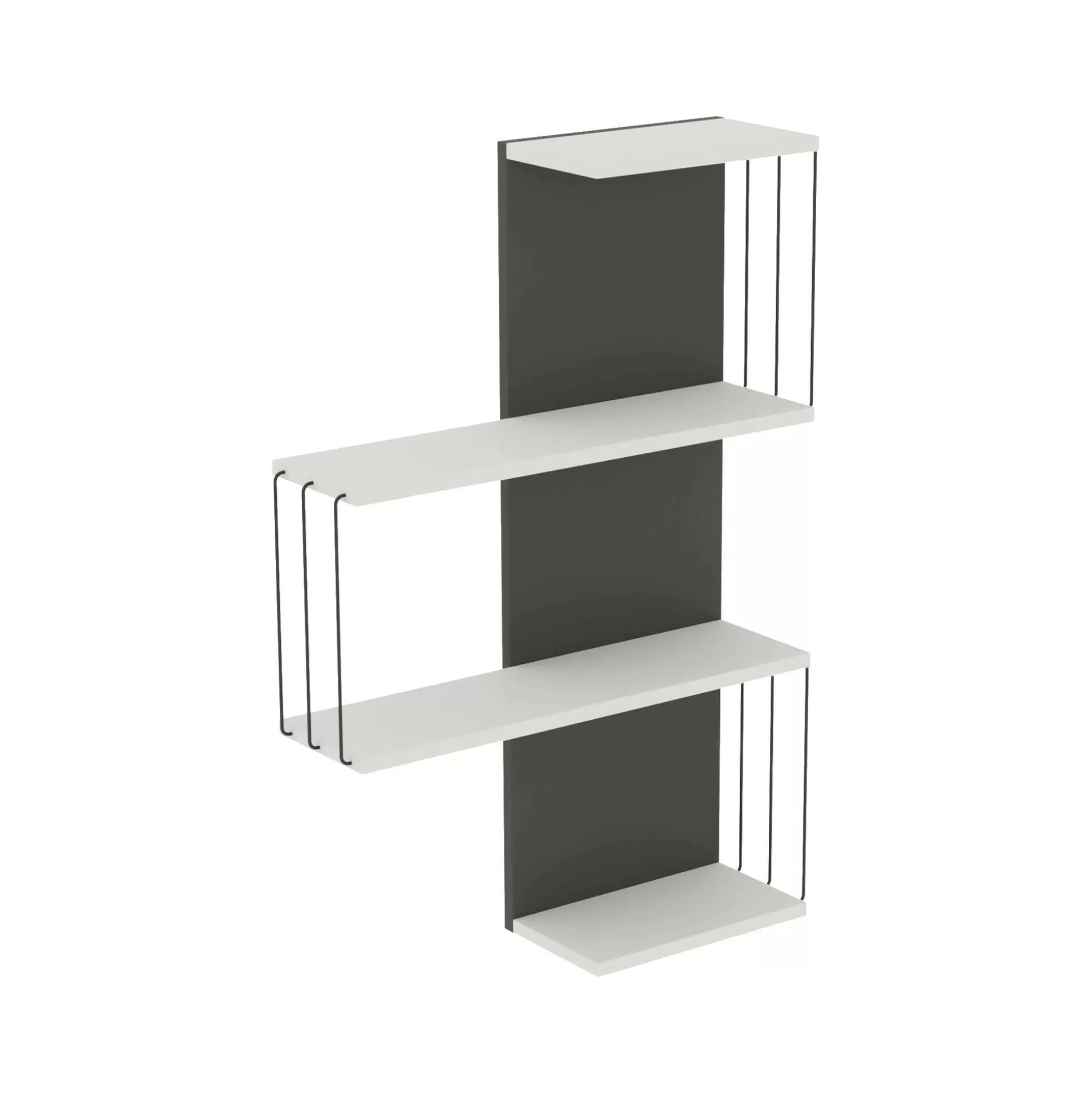 Dmora Mensole<Mensola Batilda, 64x19h96 cm, Bianco e Antracite