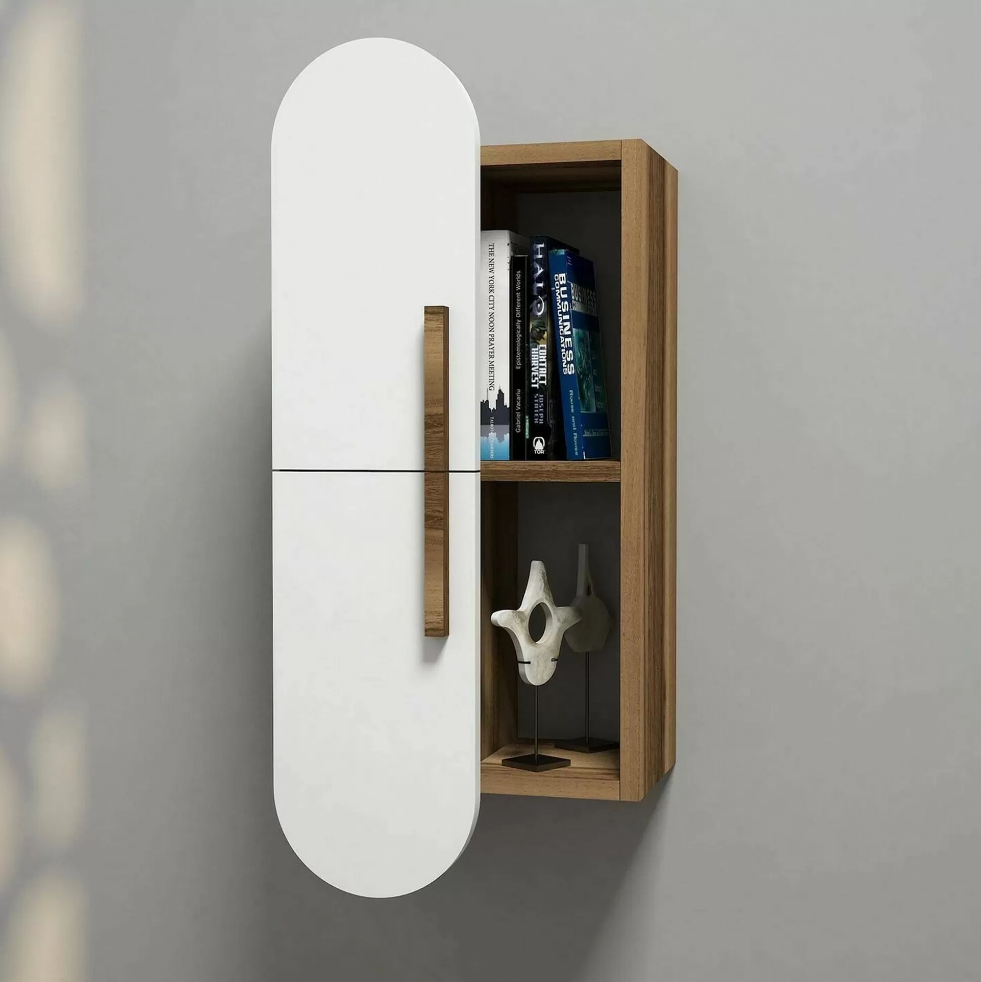 Dmora Mensole<Mensola Ela, 35x22h60 cm, Noce e Bianco