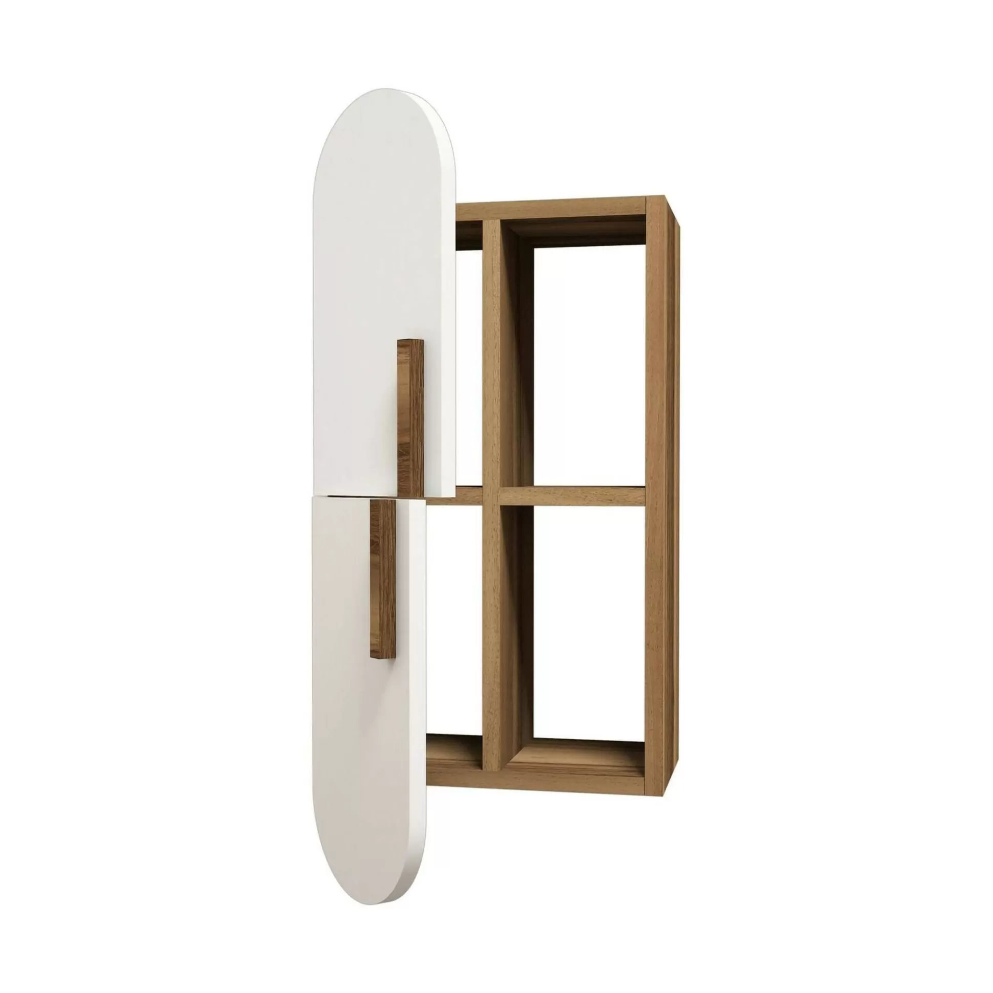 Dmora Mensole<Mensola Ela, 35x22h60 cm, Noce e Bianco