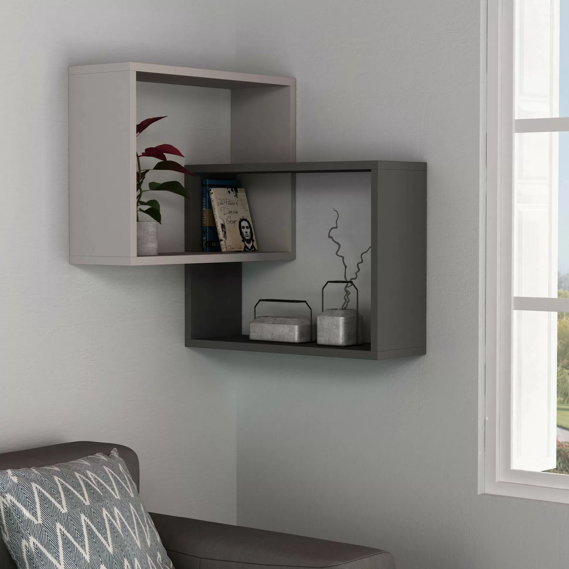 Dmora Mensole<Mensola Fiandra, 68x60 h68 cm, Beige e Antracite