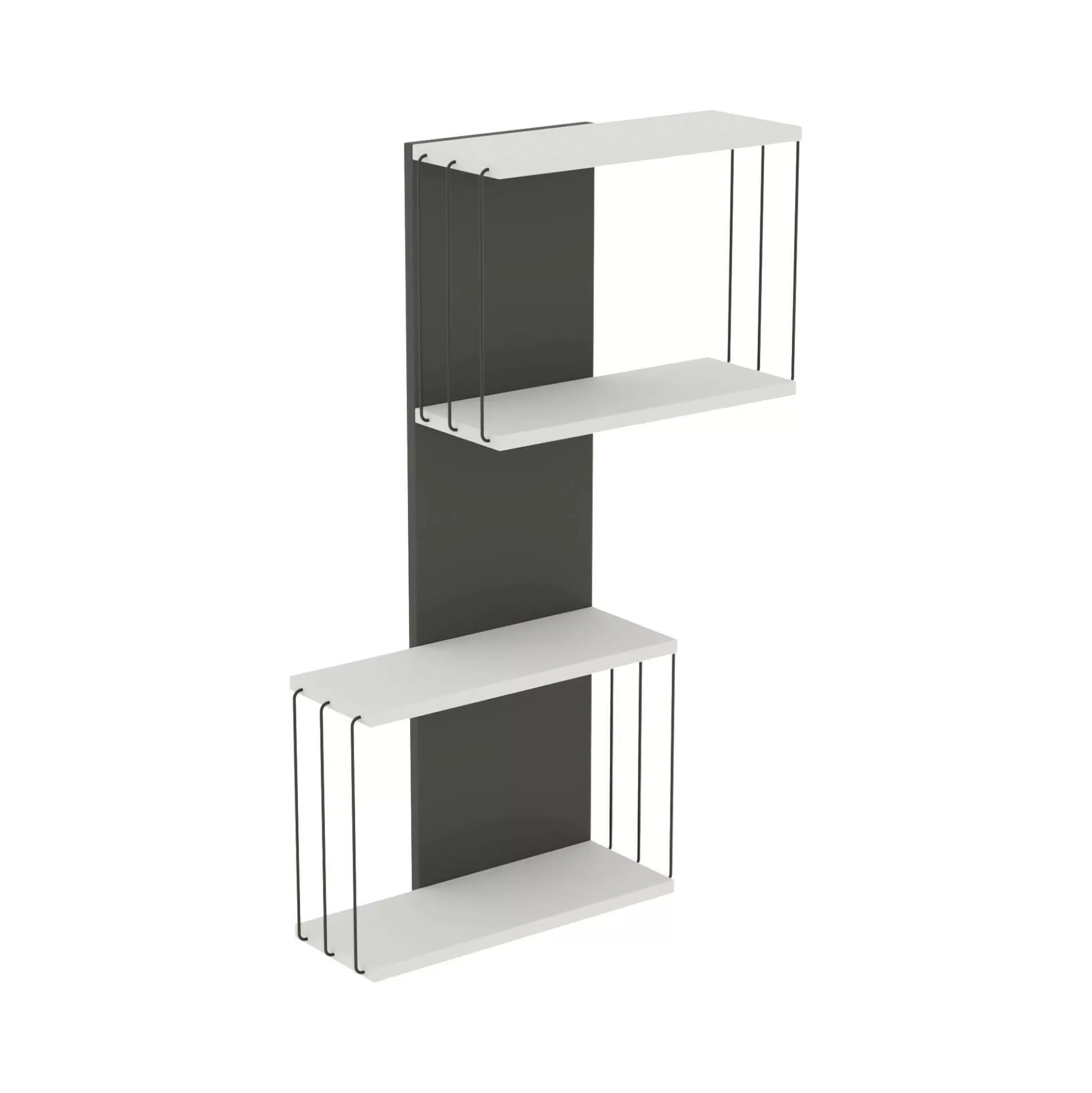 Dmora Mensole<Mensola Gerolama, 65x19h96 cm, Bianco e Antracite
