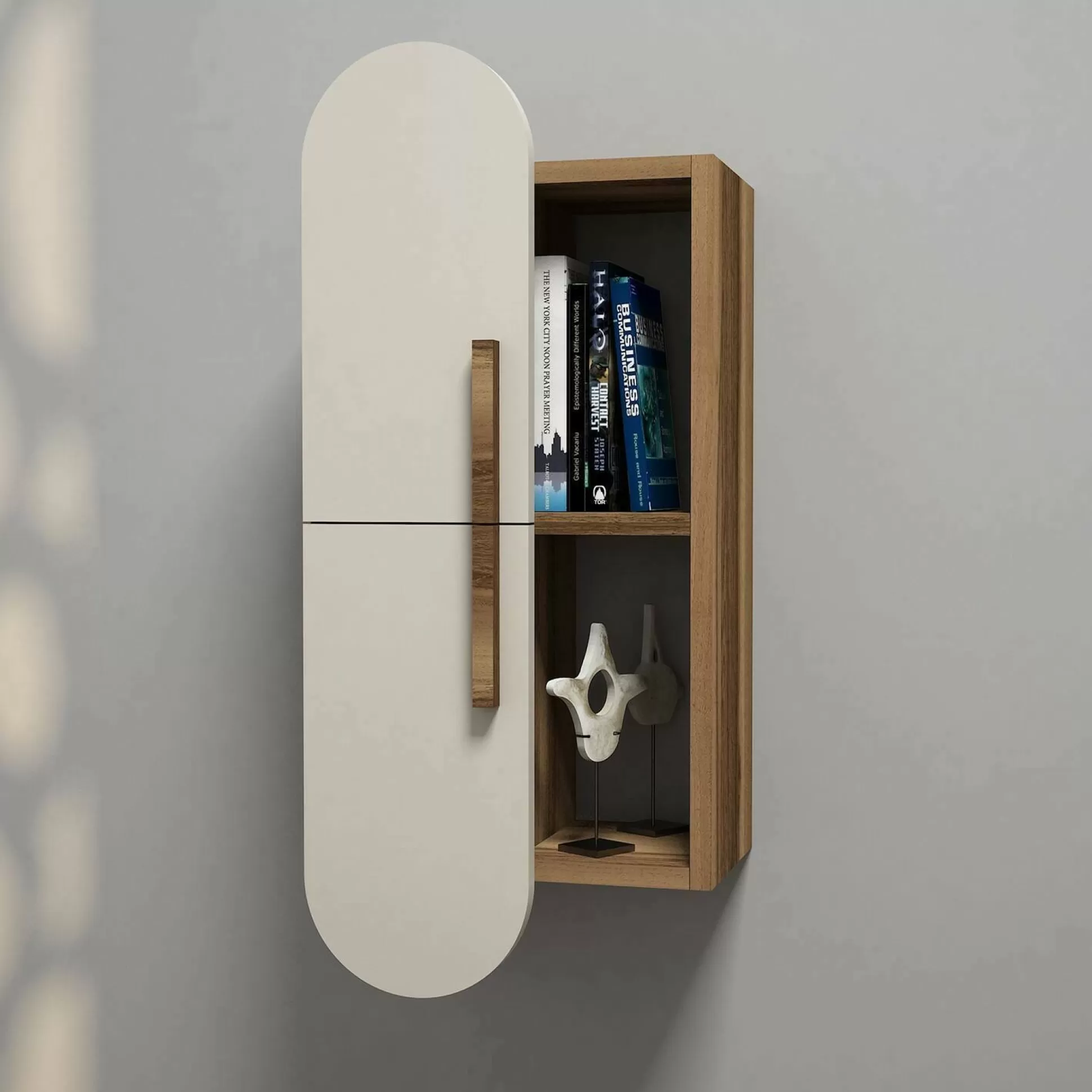 Dmora Mensole<Mensola Nesat, 35x22 h60 cm, Noce e Crema