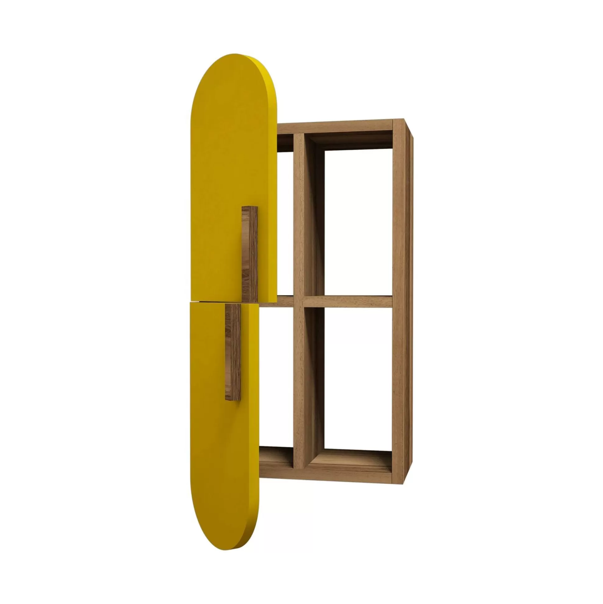 Dmora Mensole<Mensola Nesat, 35x22 h60 cm, Noce e Giallo