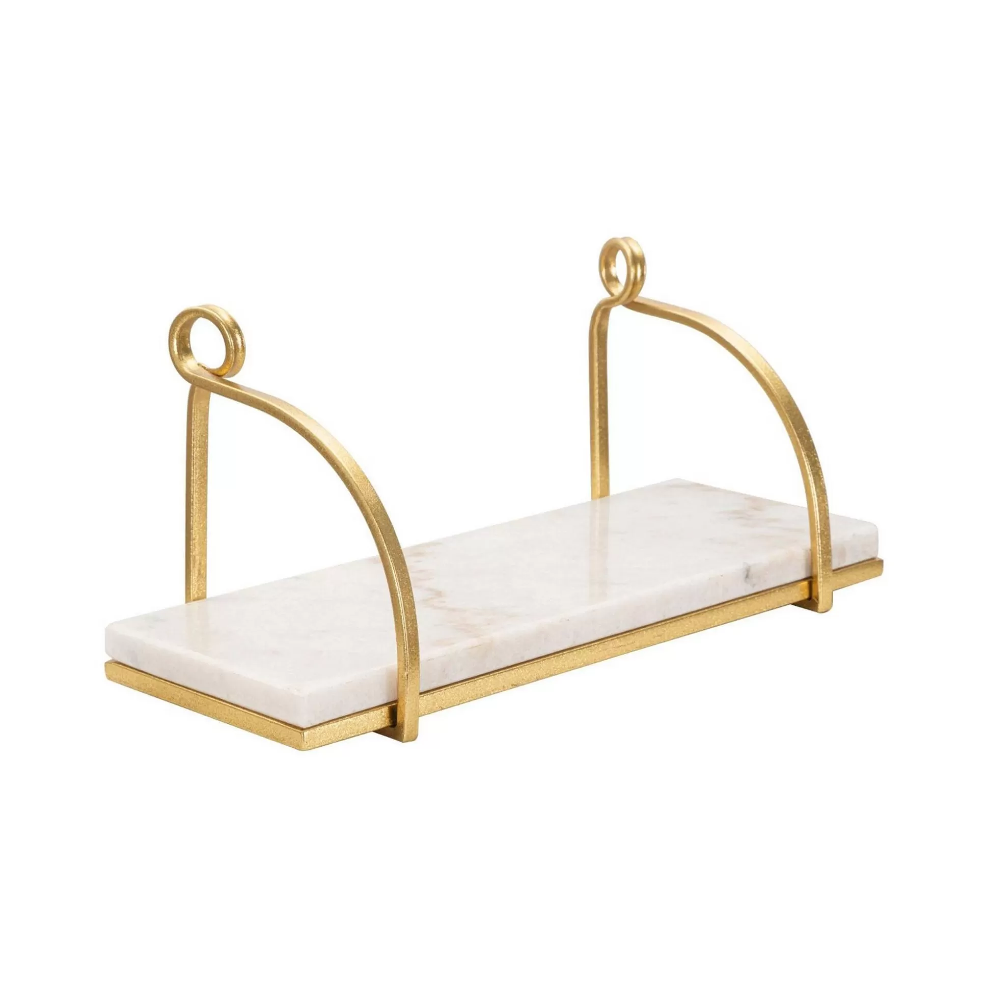 Dmora Mensole<Mensola Paci, 40x16 h18 cm, Bianco e Oro