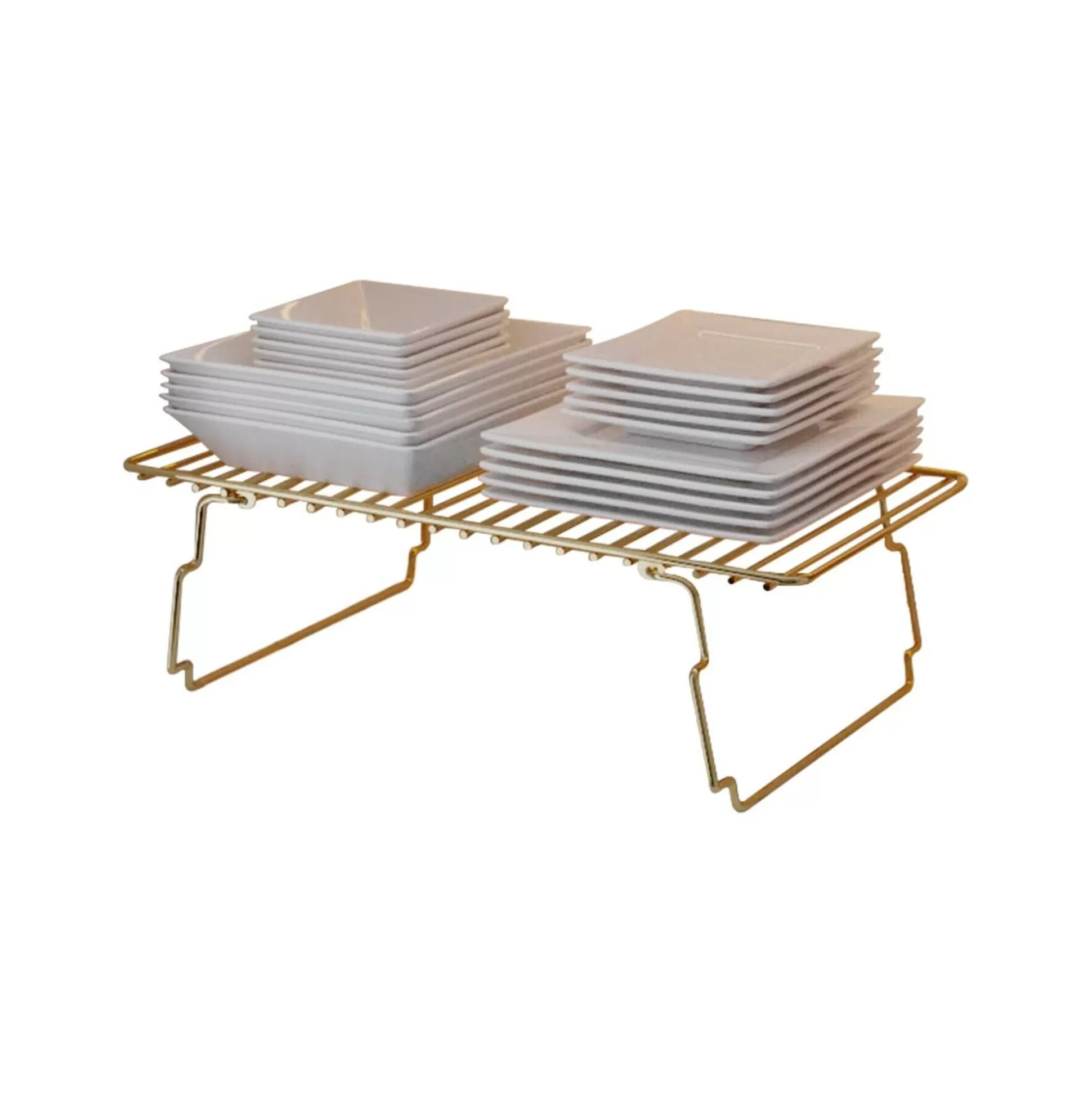 Dmora Mensole<Mensola Usagi, 15x42 h19 cm, Oro e Marrone