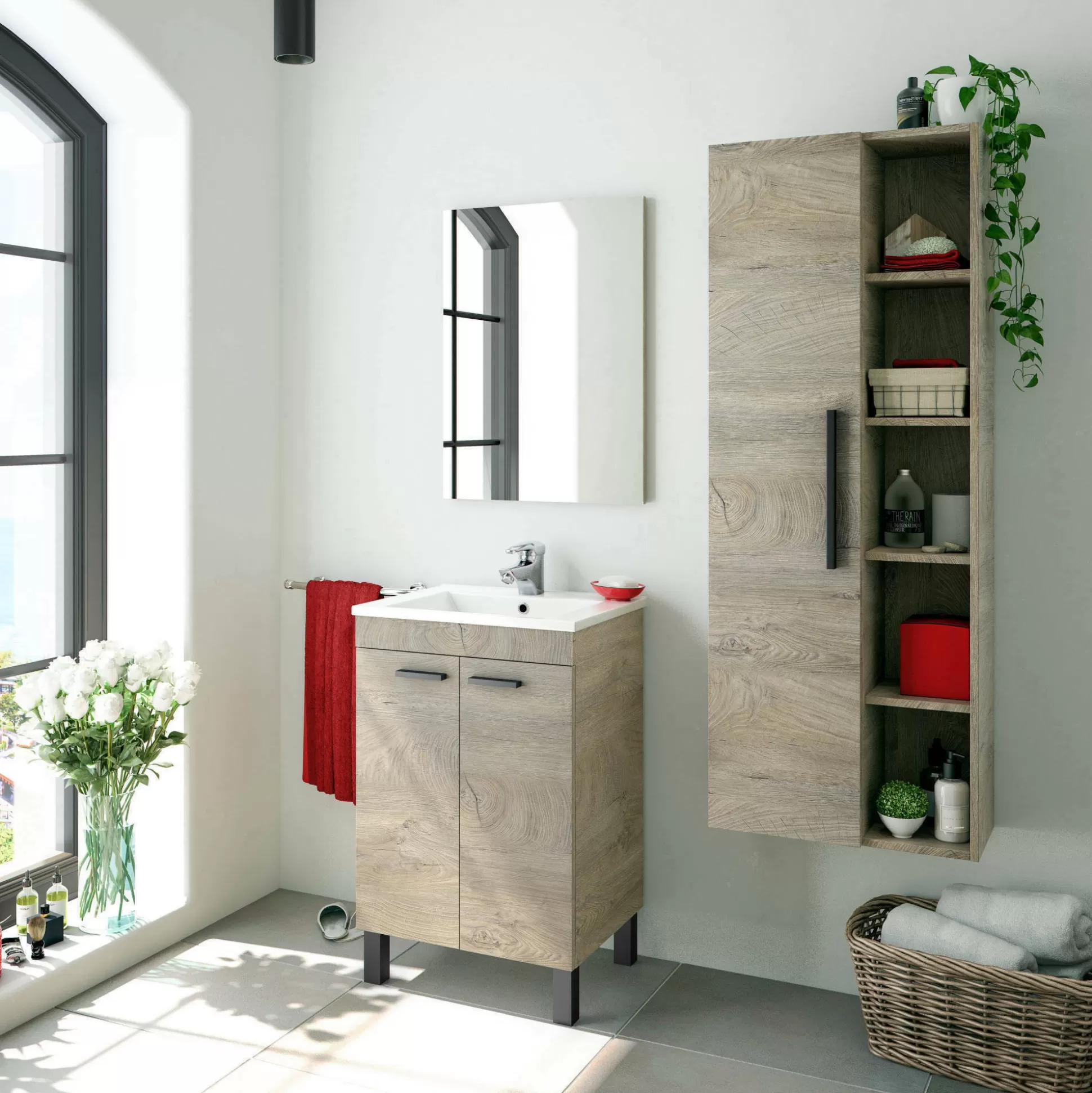 Dmora Mobili Colonna<Mobile colonna Achisa, 51x25h135 cm,