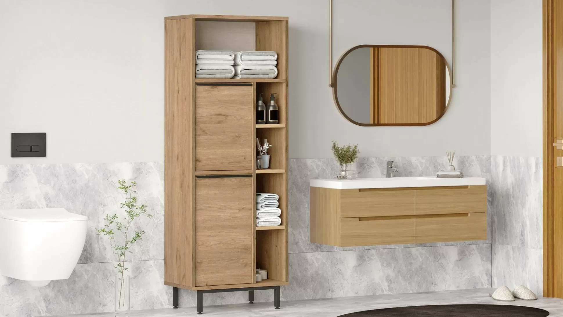 Dmora Mobili Colonna<Mobile colonna Merbok, 160x36 h45 cm,