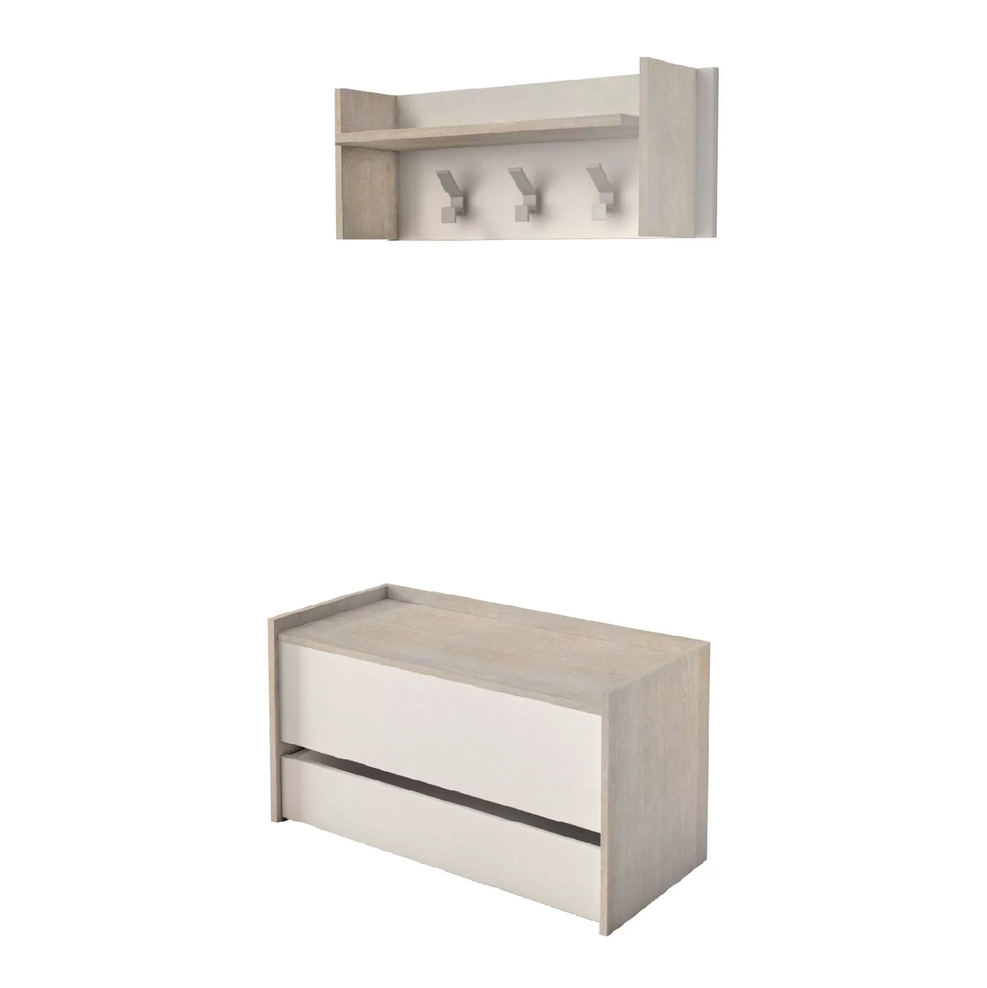 Dmora Mobili Da Ingresso<Mobile da ingresso Actinolite, Cm 50x32h182, Rovere e Bianco