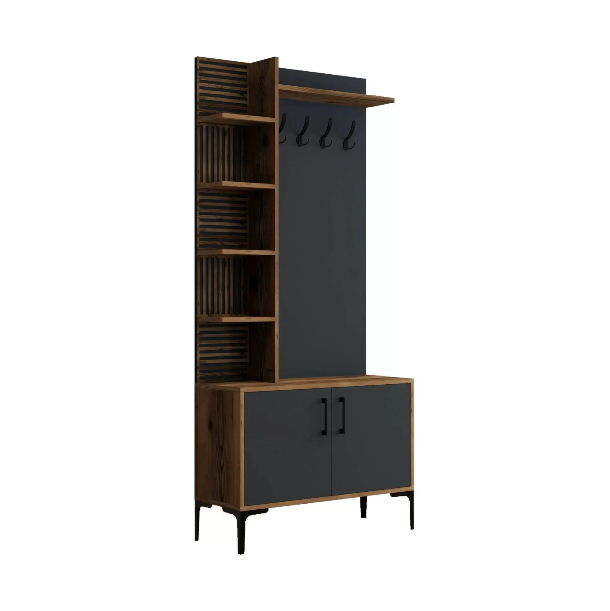 Dmora Mobili Da Ingresso<Mobile da ingresso Anja, 90x35h200 cm, Noce e Antracite