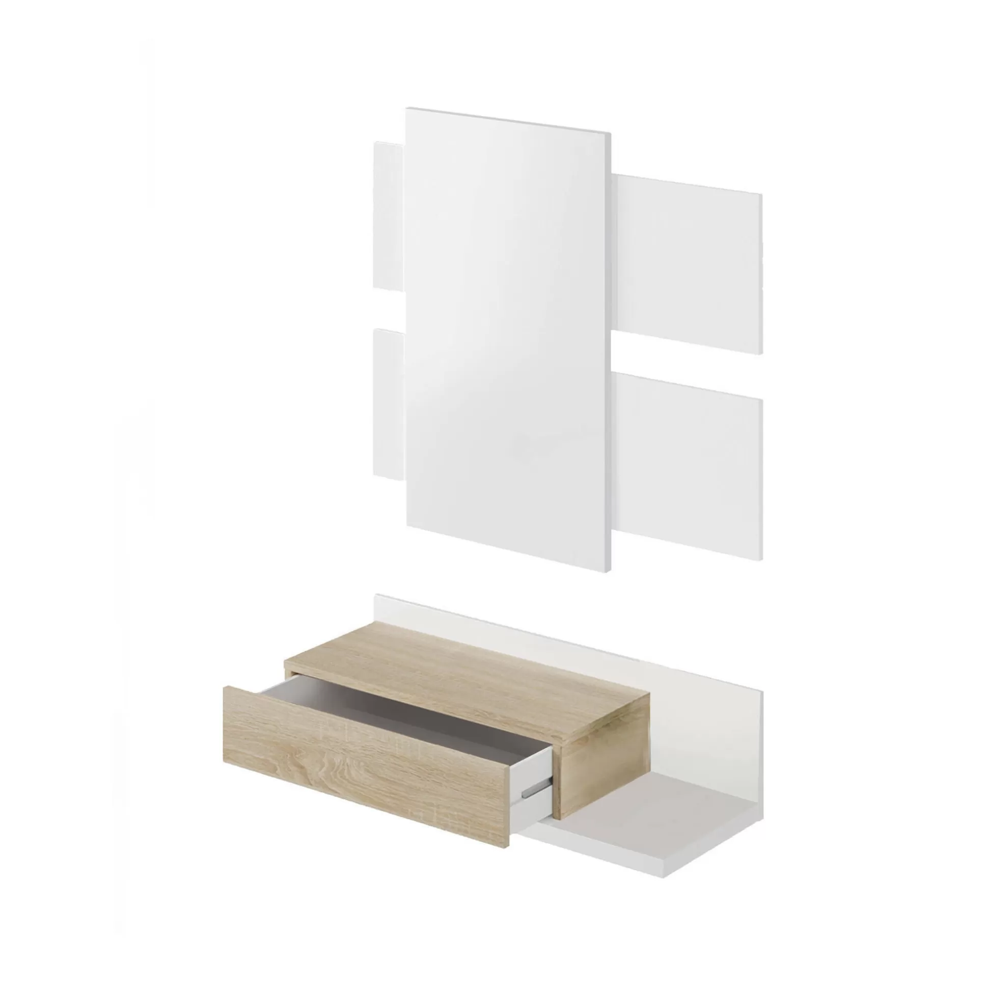 Dmora Mobili Da Ingresso<Mobile da ingresso Anro, 75x29h90 cm, Bianco lucido e Noce