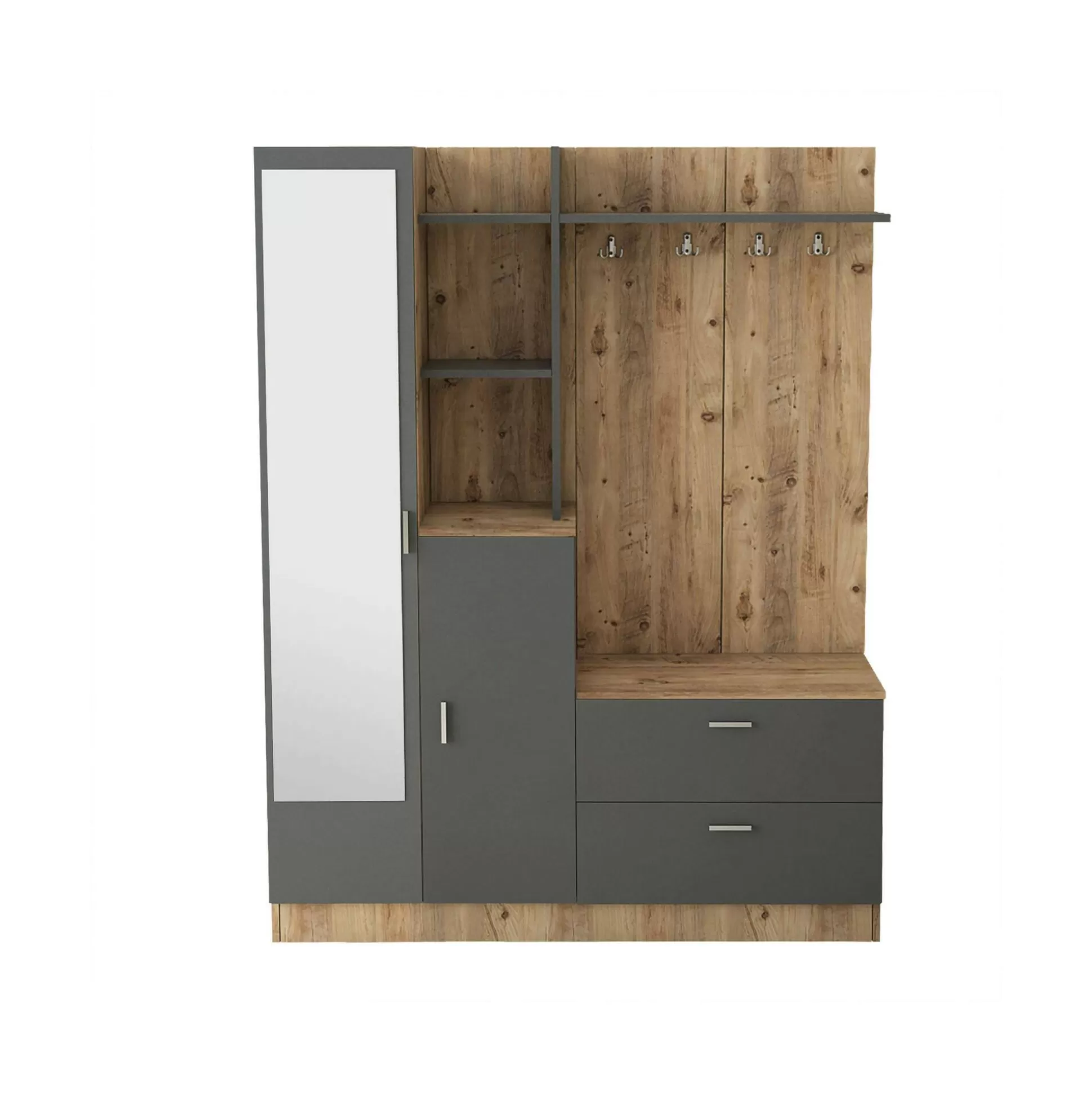Dmora Mobili Da Ingresso<Mobile da ingresso Anumali, 140x37h182 cm, Quercia e Antracite