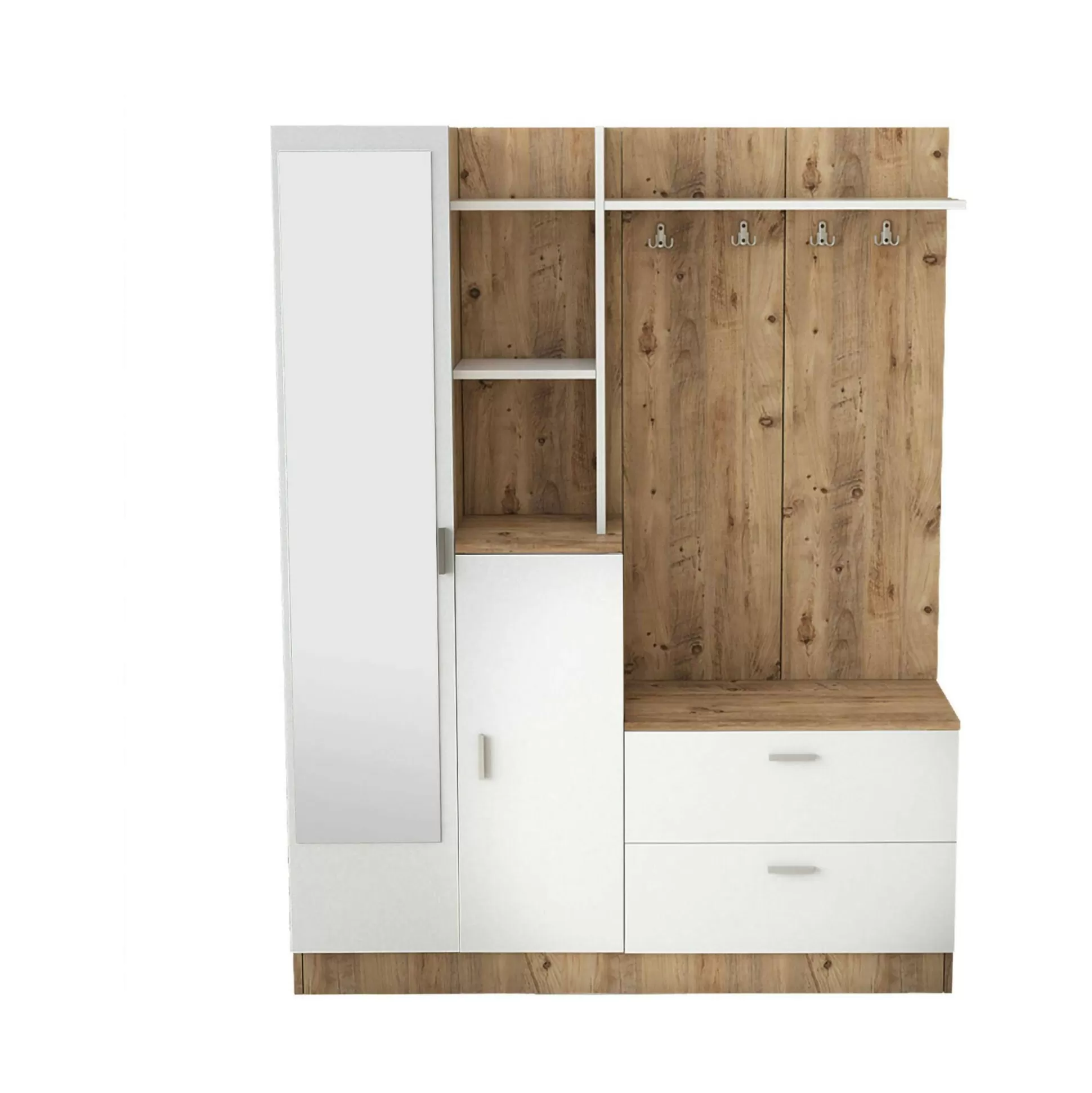 Dmora Mobili Da Ingresso<Mobile da ingresso Anumali, 140x37h182 cm, Quercia e Bianco