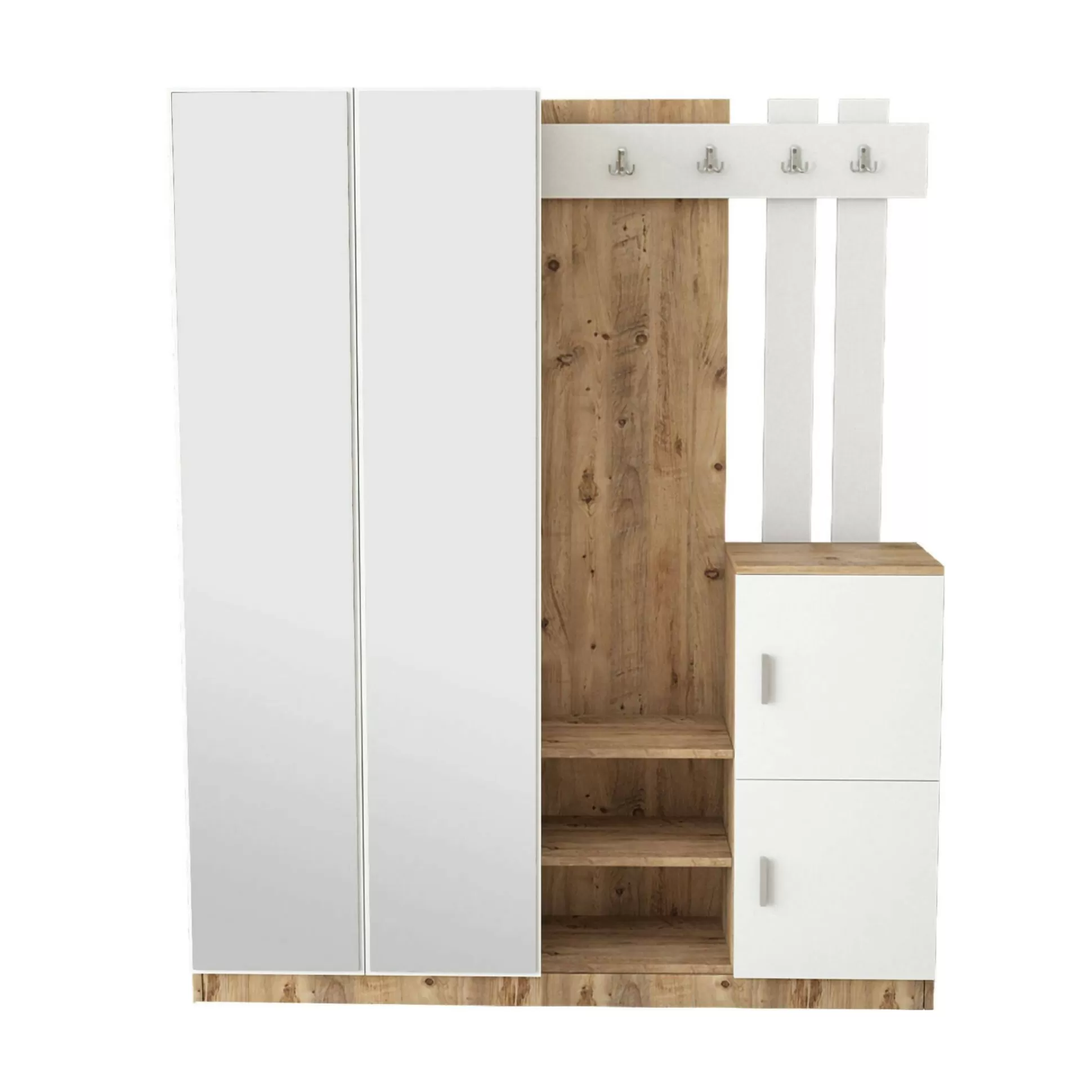 Dmora Mobili Da Ingresso<Mobile da ingresso Arcibaldo, 147x38h180 cm, Quercia e Bianco
