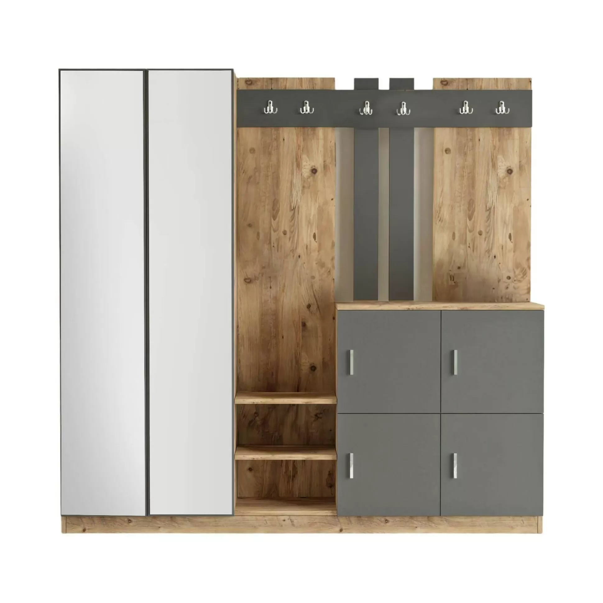 Dmora Mobili Da Ingresso<Mobile da ingresso Artin, 187x38h180 cm, Quercia e Antracite