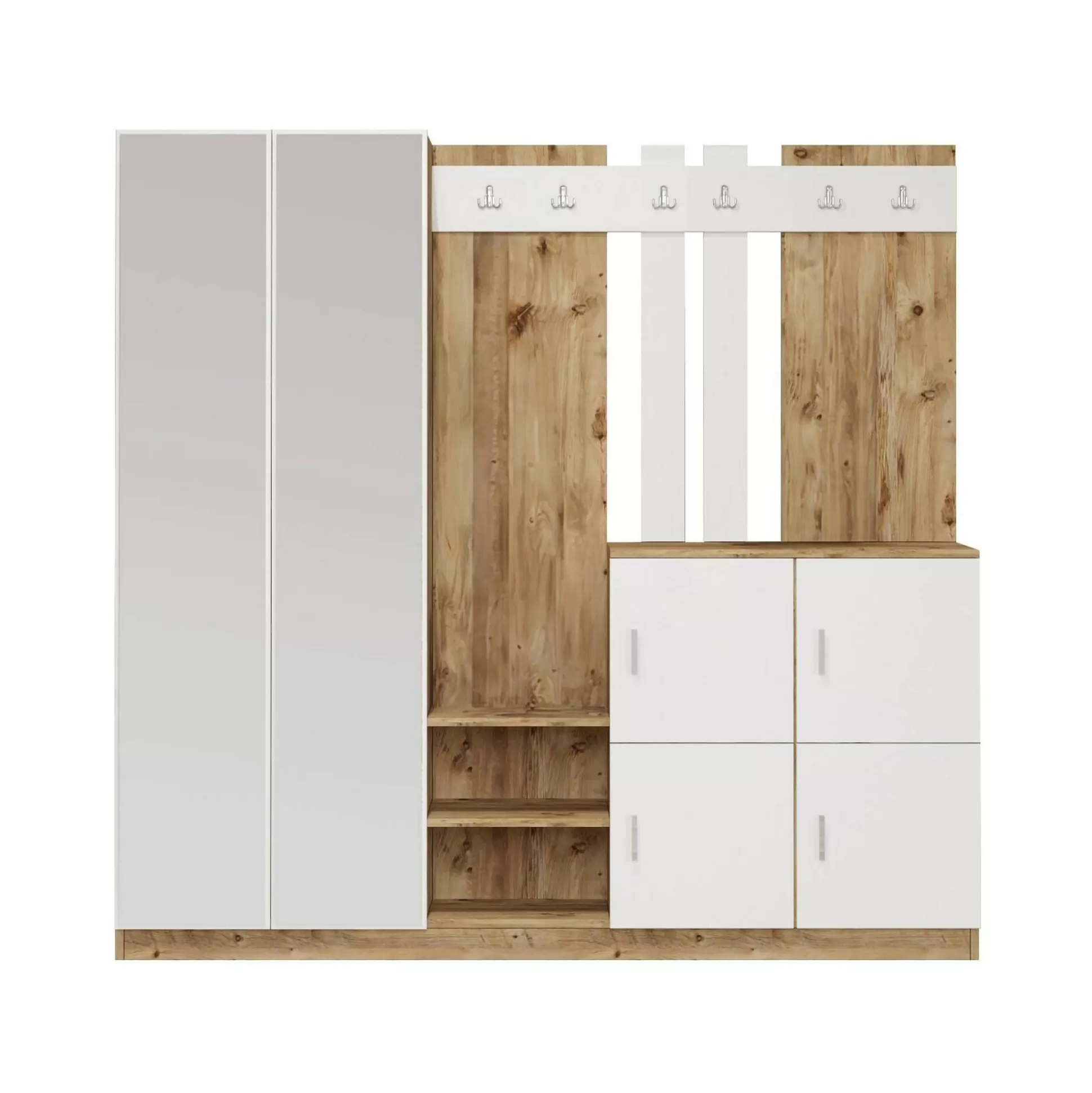 Dmora Mobili Da Ingresso<Mobile da ingresso Artin, 187x38h180 cm, Quercia e Bianco