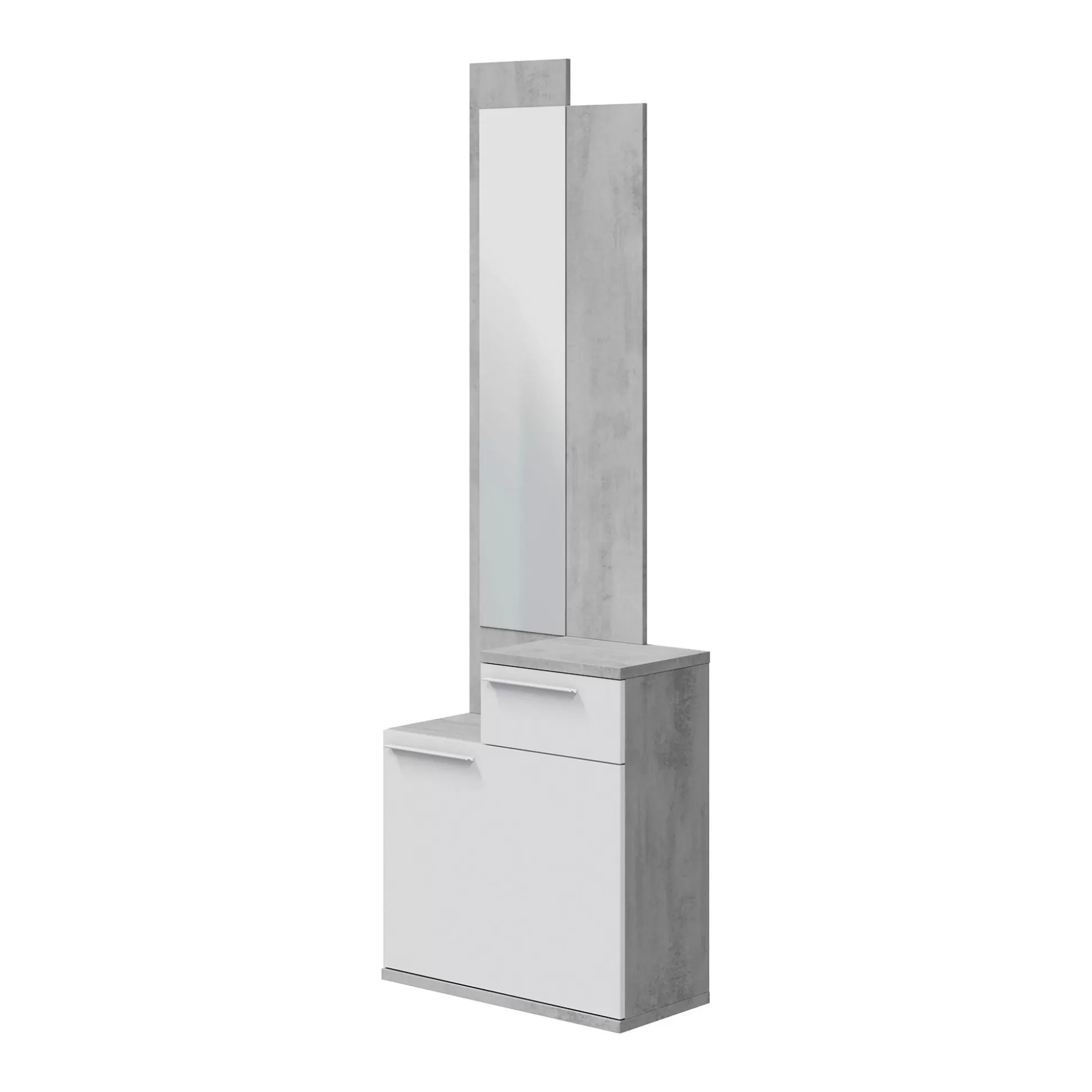 Dmora Mobili Da Ingresso<Mobile da ingresso Azzurro, 61x28h185 cm, Cemento e Bianco lucido