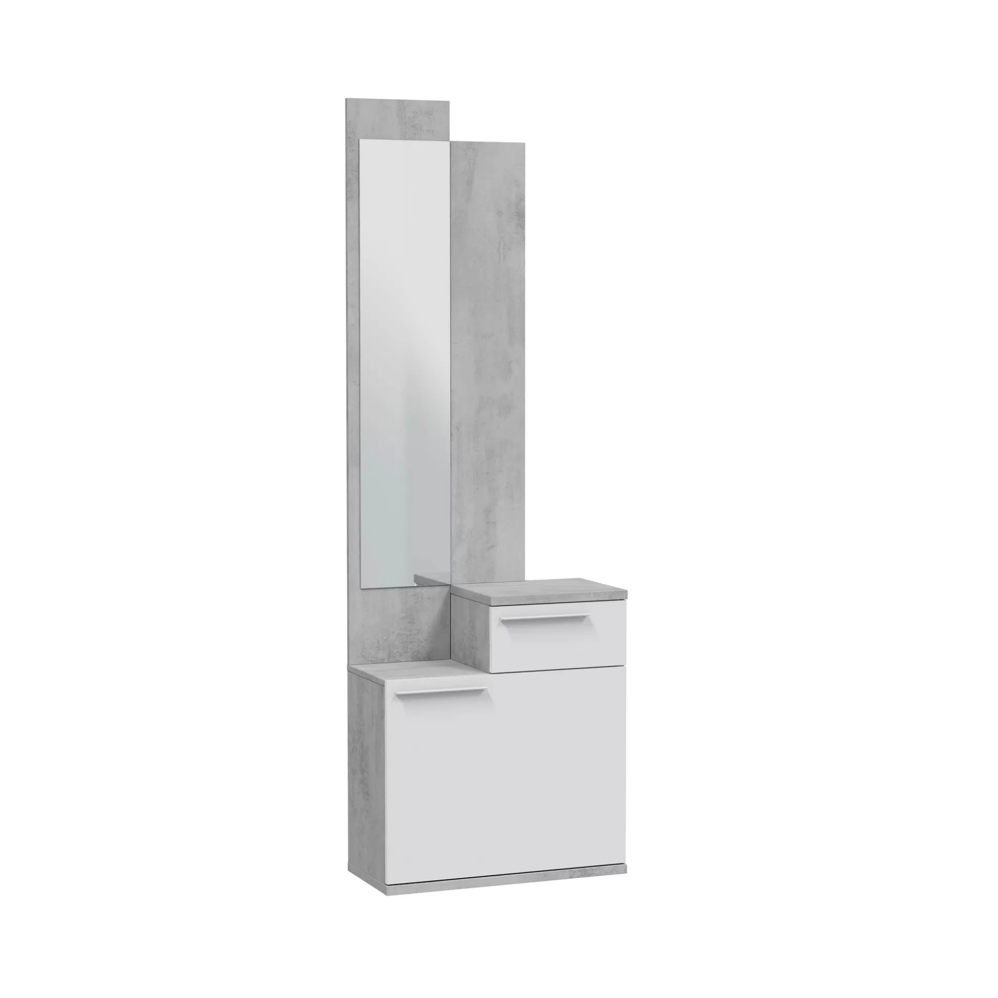 Dmora Mobili Da Ingresso<Mobile da ingresso Azzurro, 61x28h185 cm, Cemento e Bianco lucido