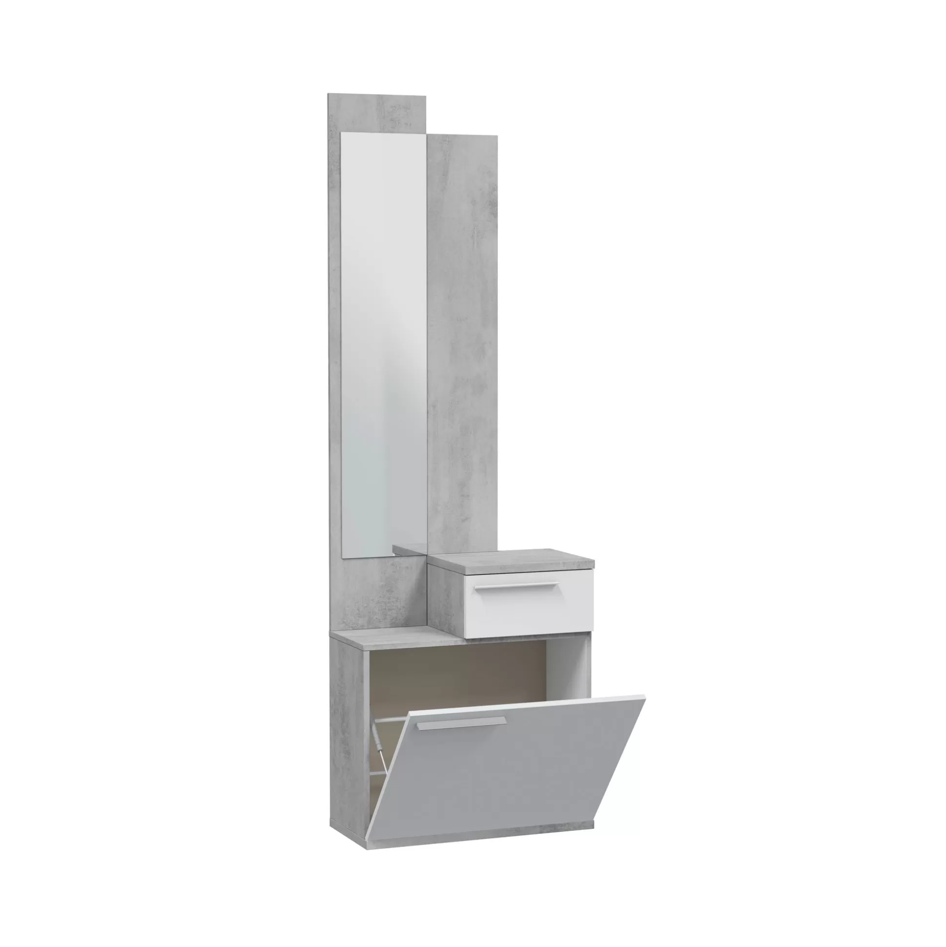 Dmora Mobili Da Ingresso<Mobile da ingresso Azzurro, 61x28h185 cm, Cemento e Bianco lucido