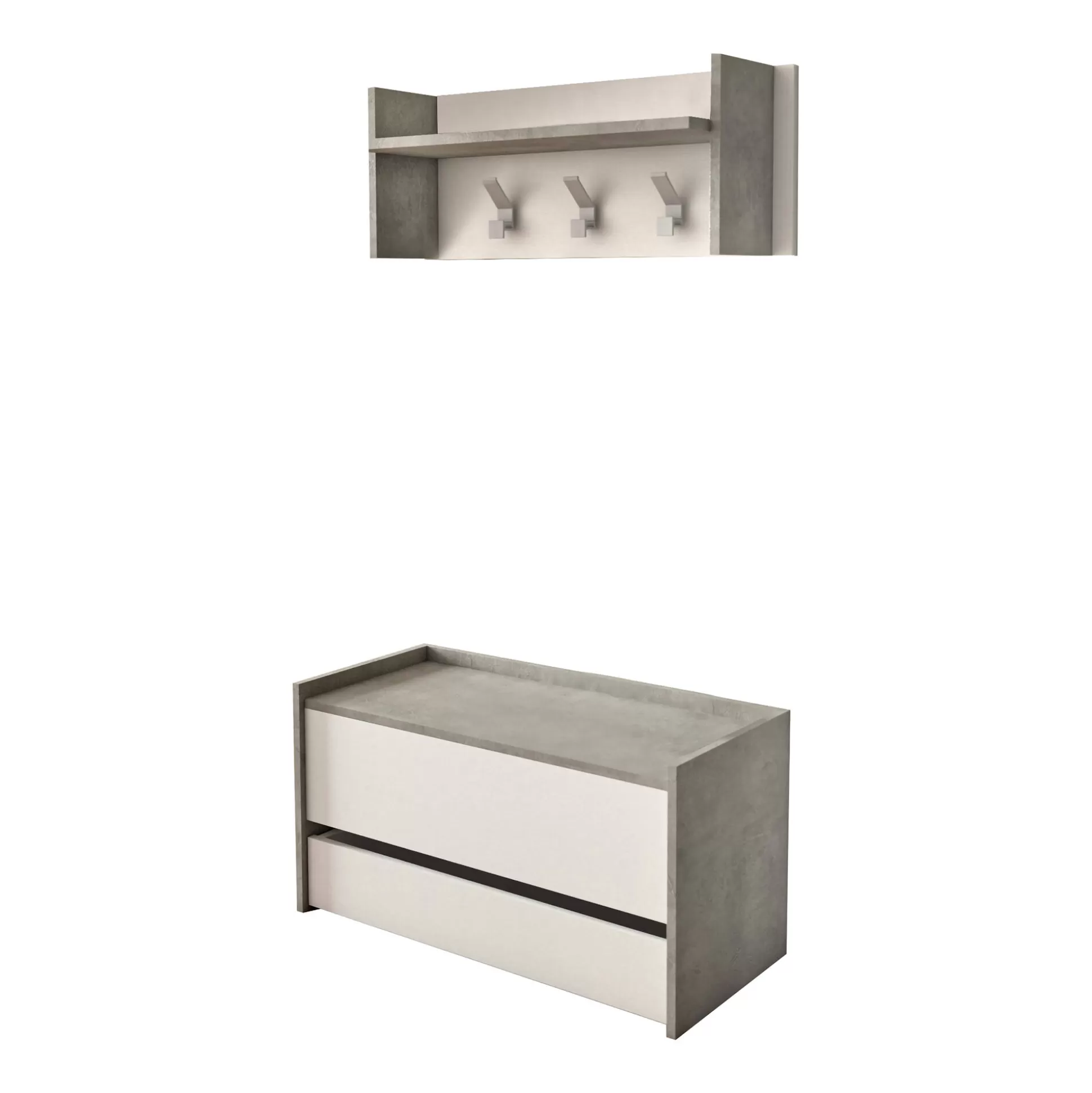 Dmora Mobili Da Ingresso<Mobile da ingresso Dap, Cm 50x32h182, Cemento e Bianco