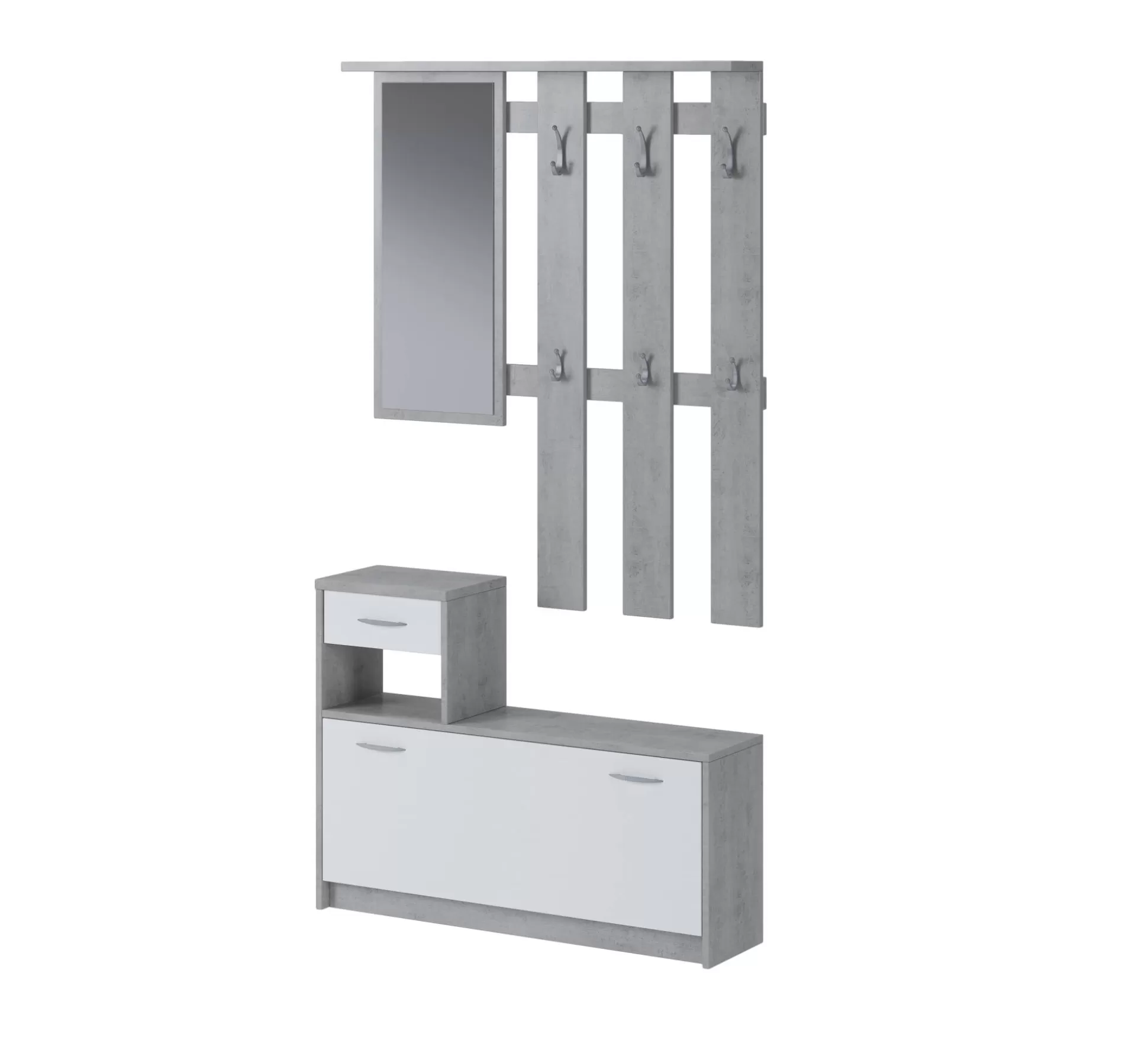 Dmora Mobili Da Ingresso<Mobile da ingresso Dbiagin, 100x25h180 cm, Cemento e Bianco