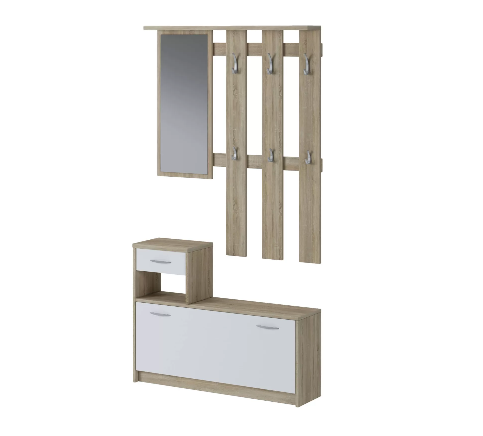 Dmora Mobili Da Ingresso<Mobile da ingresso Dbiagin, 100x25h180 cm, Rovere e Bianco