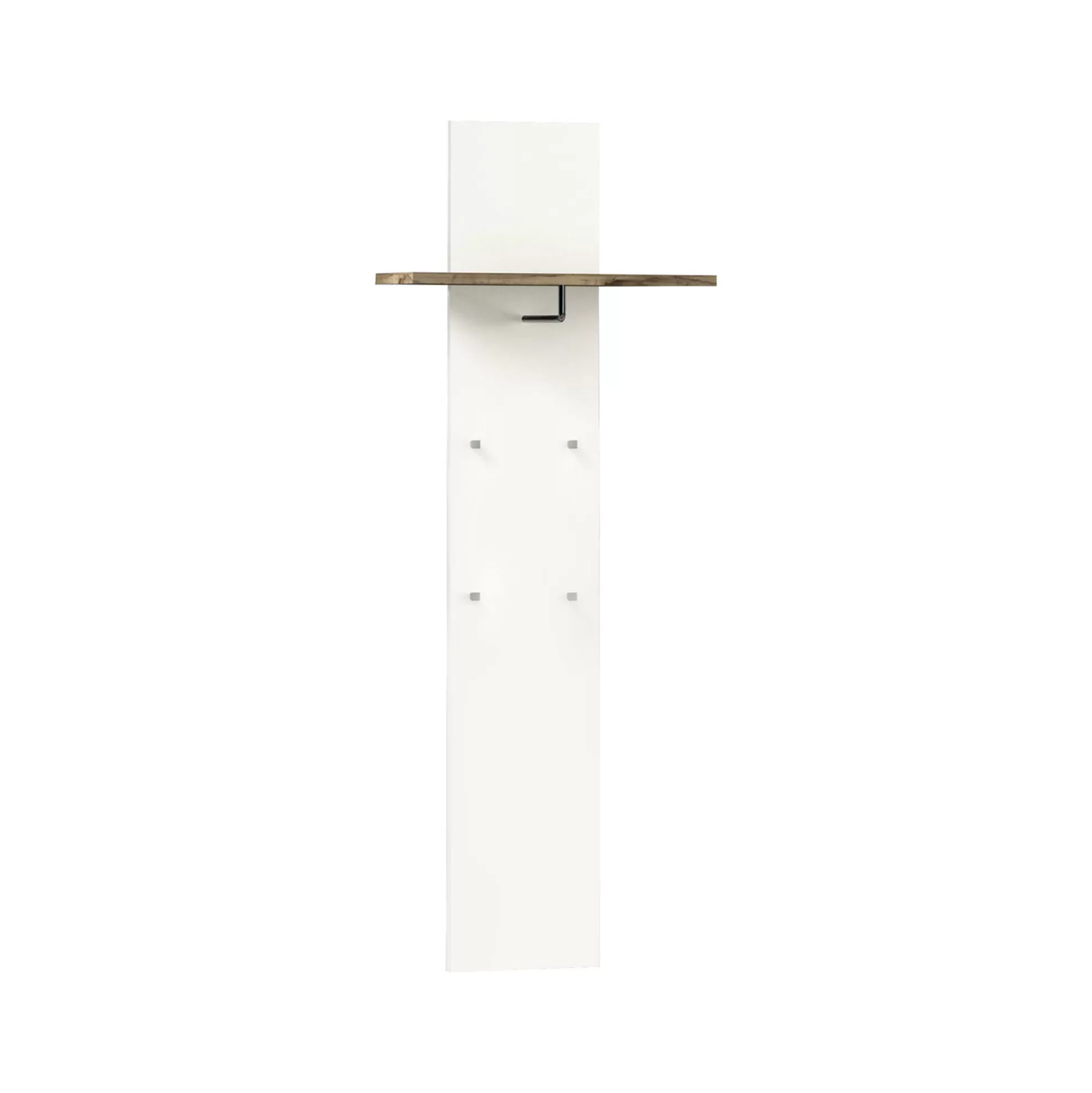 Dmora Mobili Da Ingresso<Mobile da ingresso Dlentin, cm 50x27h140, Bianco lucido e Acero