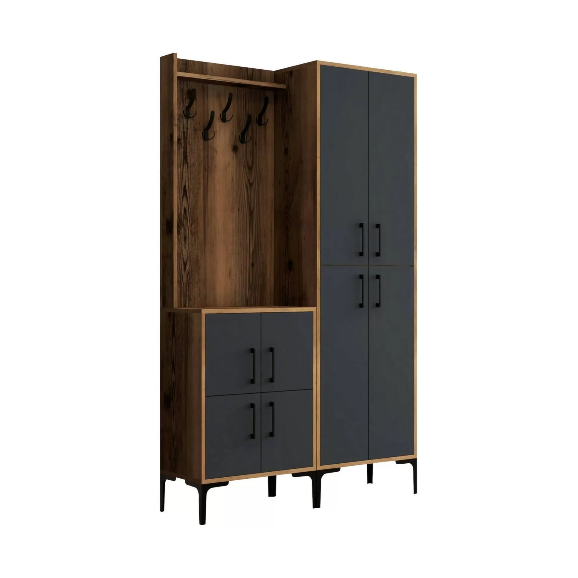 Dmora Mobili Da Ingresso<Mobile da ingresso Eufemia, 120x35h200 cm, Noce e Antracite