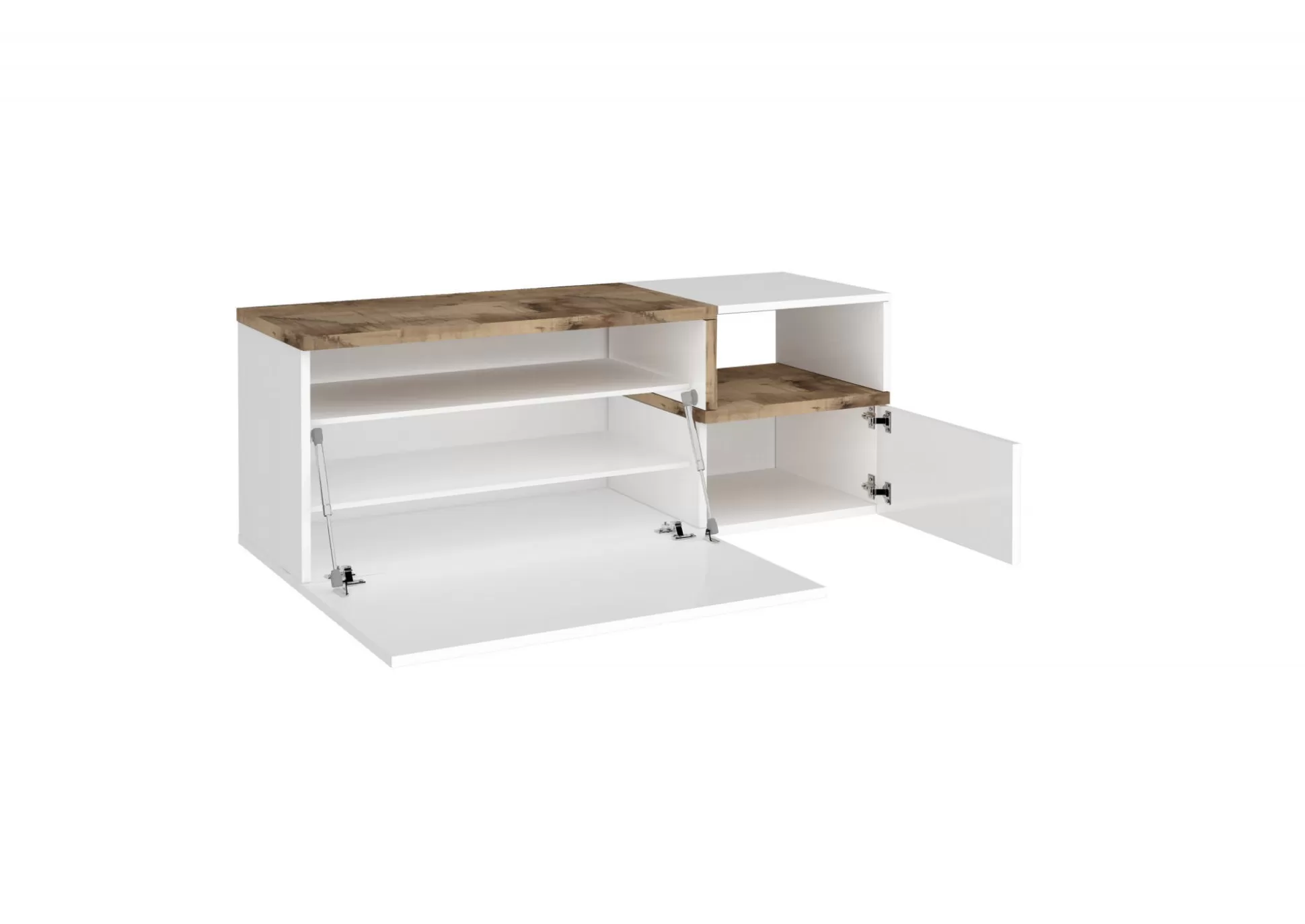 Dmora Mobili Da Ingresso<Mobile da ingresso Graziella, cm 120x40h54, Bianco lucido e Acero