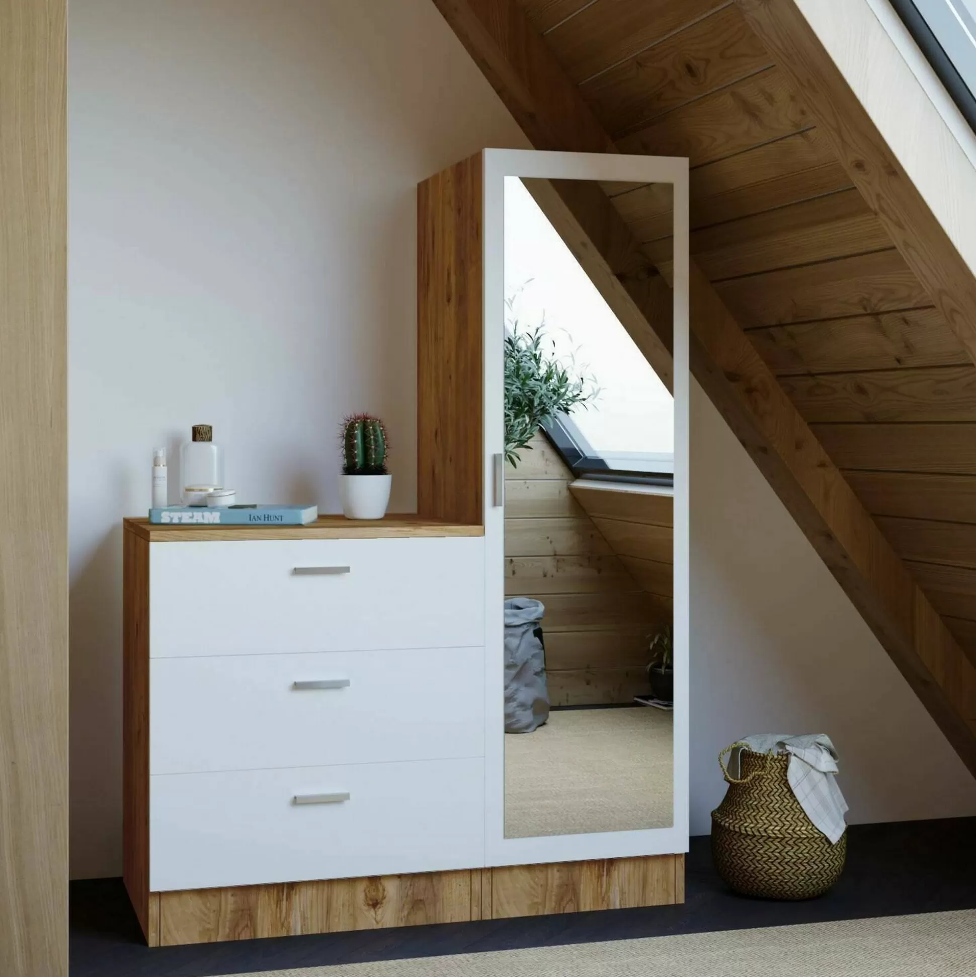 Dmora Mobili Da Ingresso<Mobile da ingresso Jaime, 60x47h72 cm, Quercia e Bianco