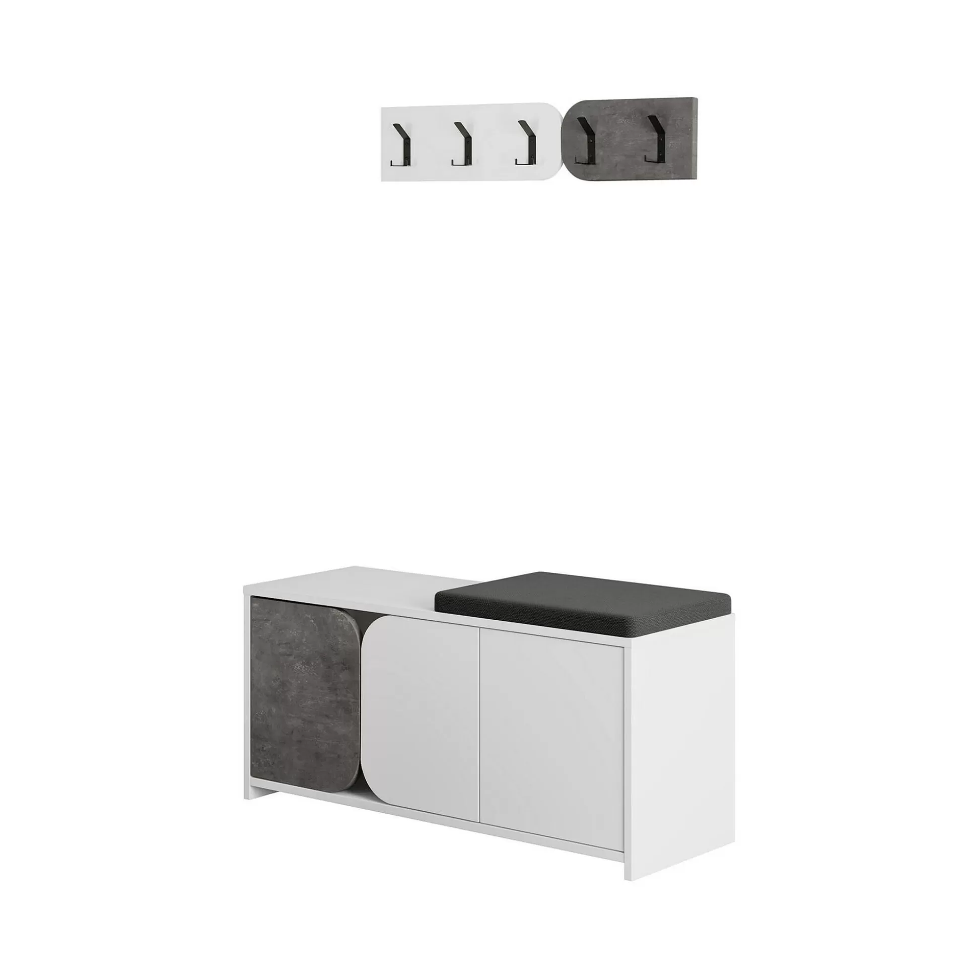 Dmora Mobili Da Ingresso<Mobile da ingresso Riga, 105x37 h52 cm, Grigio e Bianco