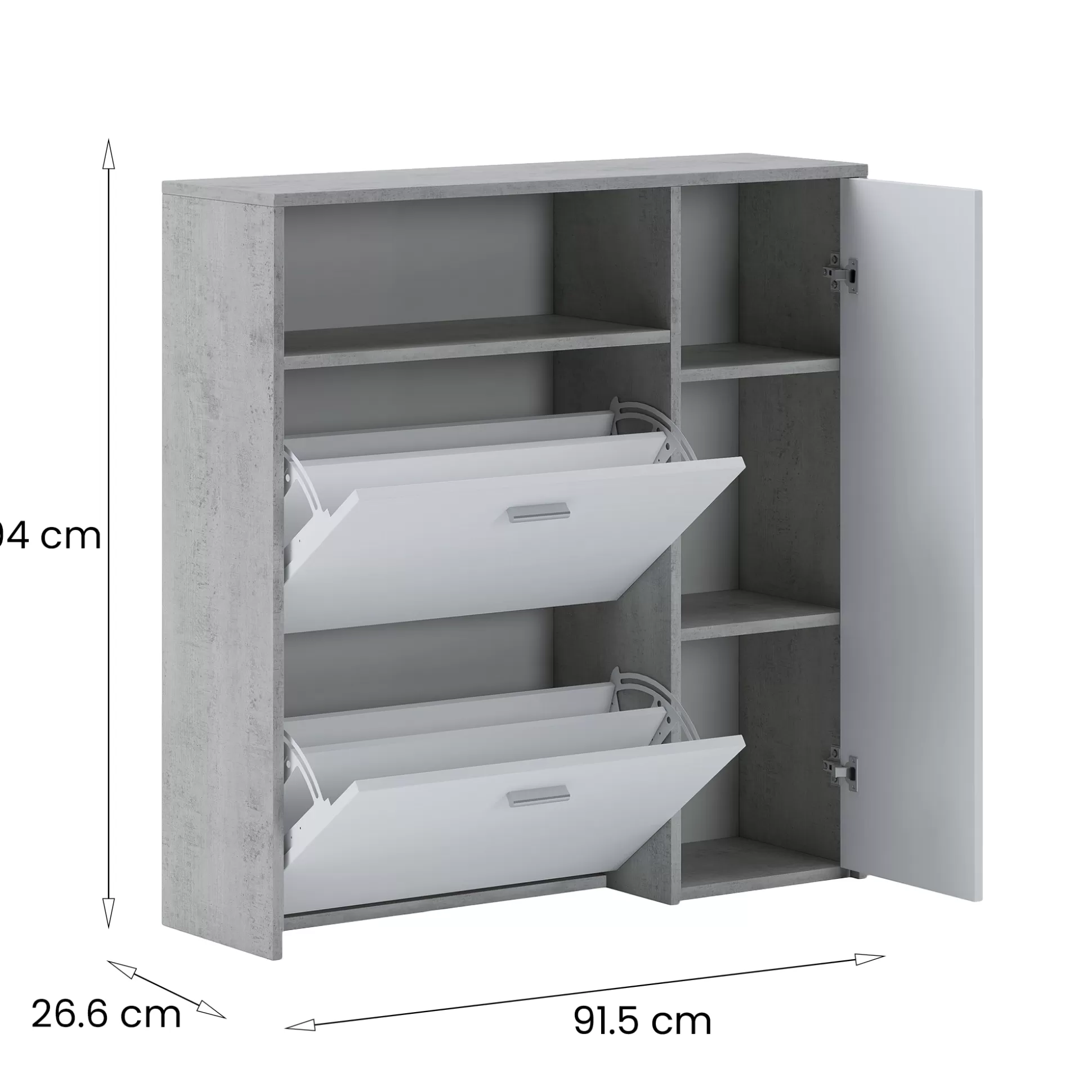 Dmora Mobili Da Ingresso<Mobile da ingresso Scultore, 92x27h94 cm, Cemento e Bianco