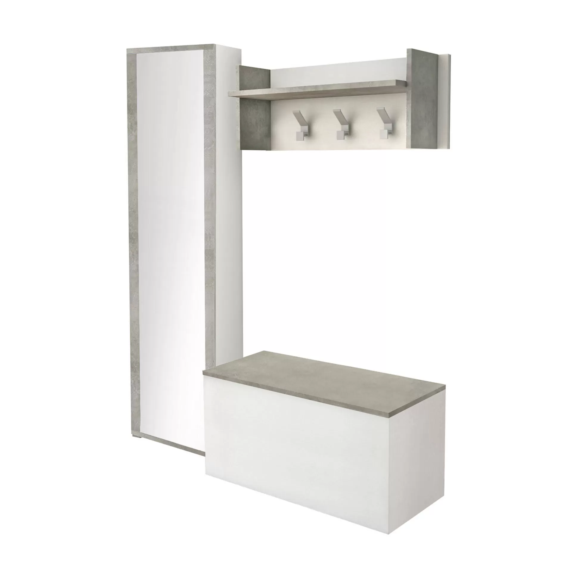Dmora Mobili Da Ingresso<Mobile da ingresso Tanzanite, Cm 50x32h182, Bianco e Cemento