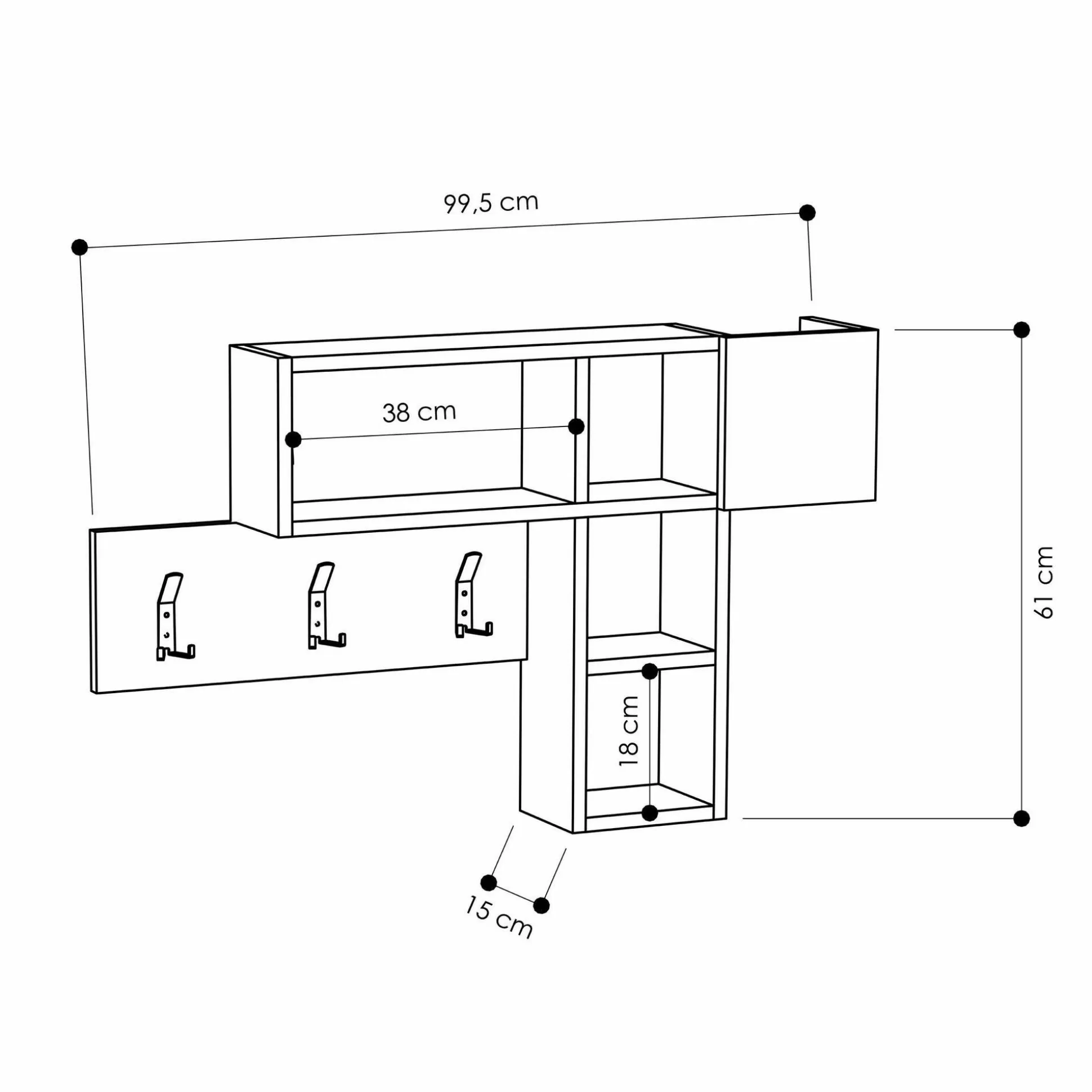Dmora Mobili Da Ingresso<Mobile da ingresso Yagi, 100x15 h61 cm, Quercia e Antracite