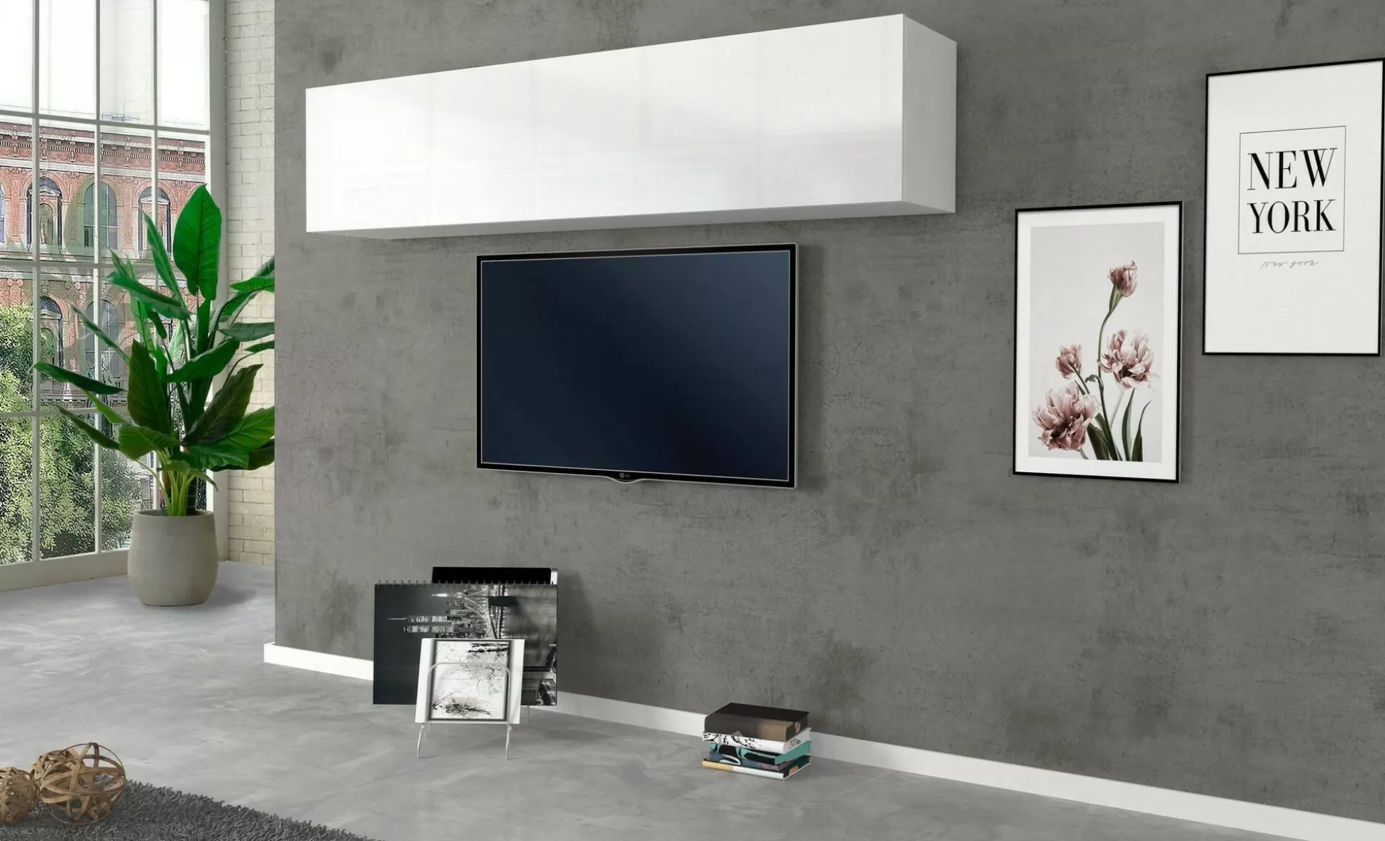 Dmora Mobili Pensili<Mobile pensile Anette, cm 180x30h40,