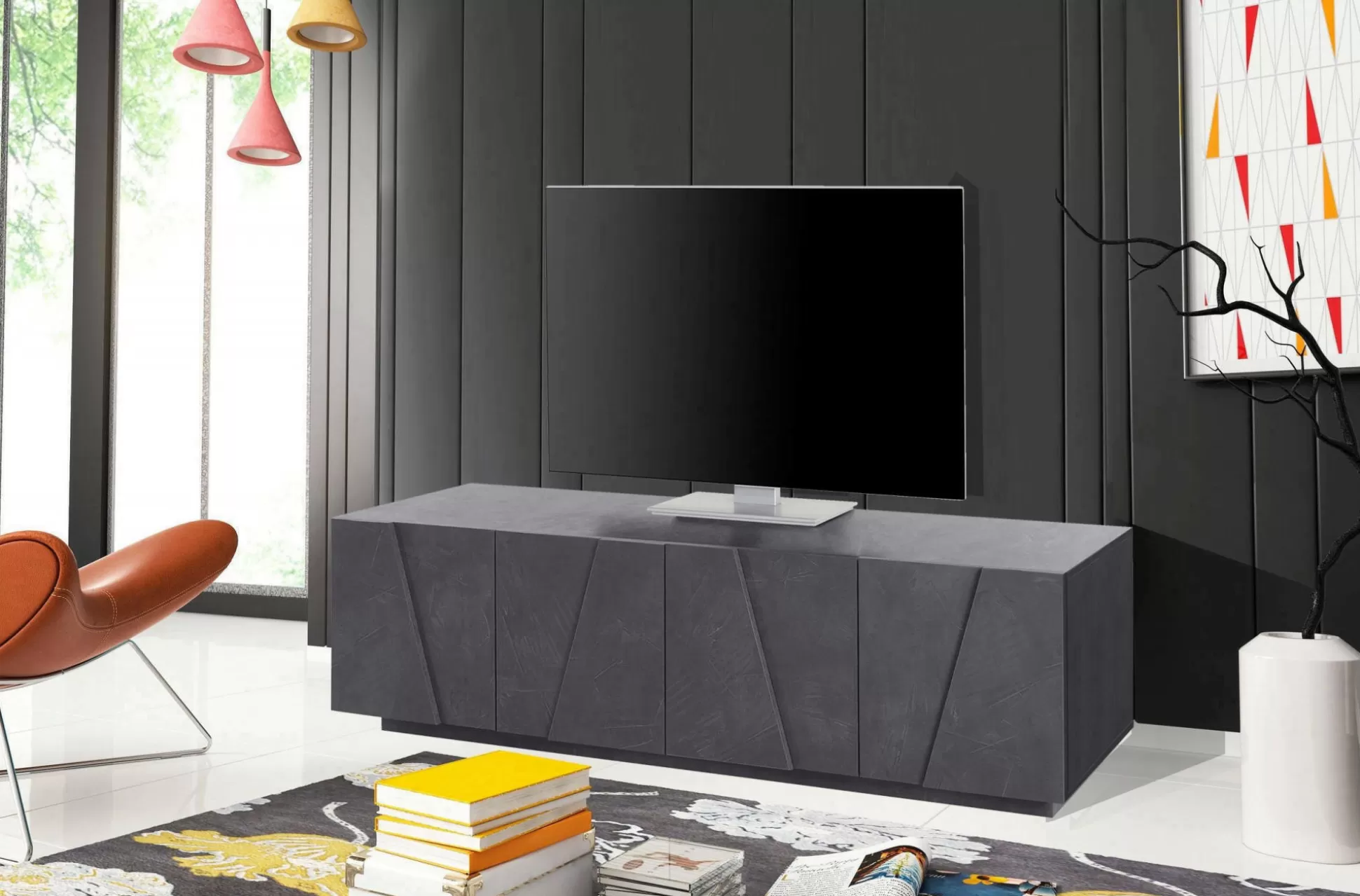 Dmora Mobili Porta Tv<Mobile porta TV Acix, cm 162x44h46, Grigio