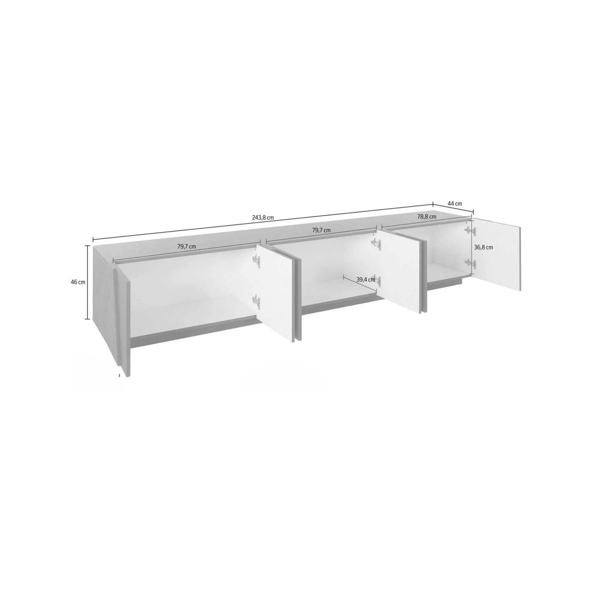 Dmora Mobili Porta Tv<Mobile porta TV Aemilor, cm 244x44h46,
